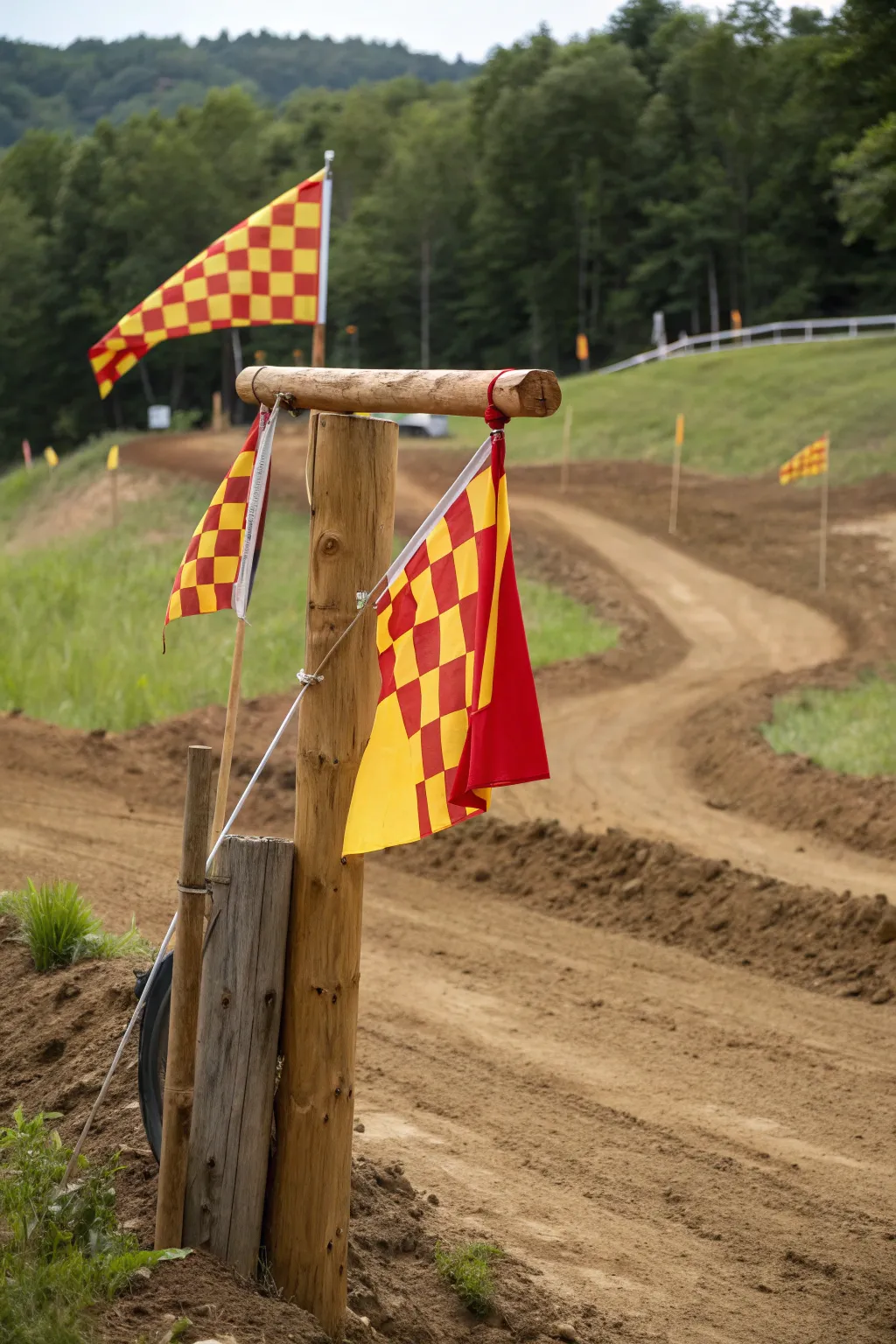 Elevate your backyard motocross track with a custom start/finish line that captures the spirit of racing.