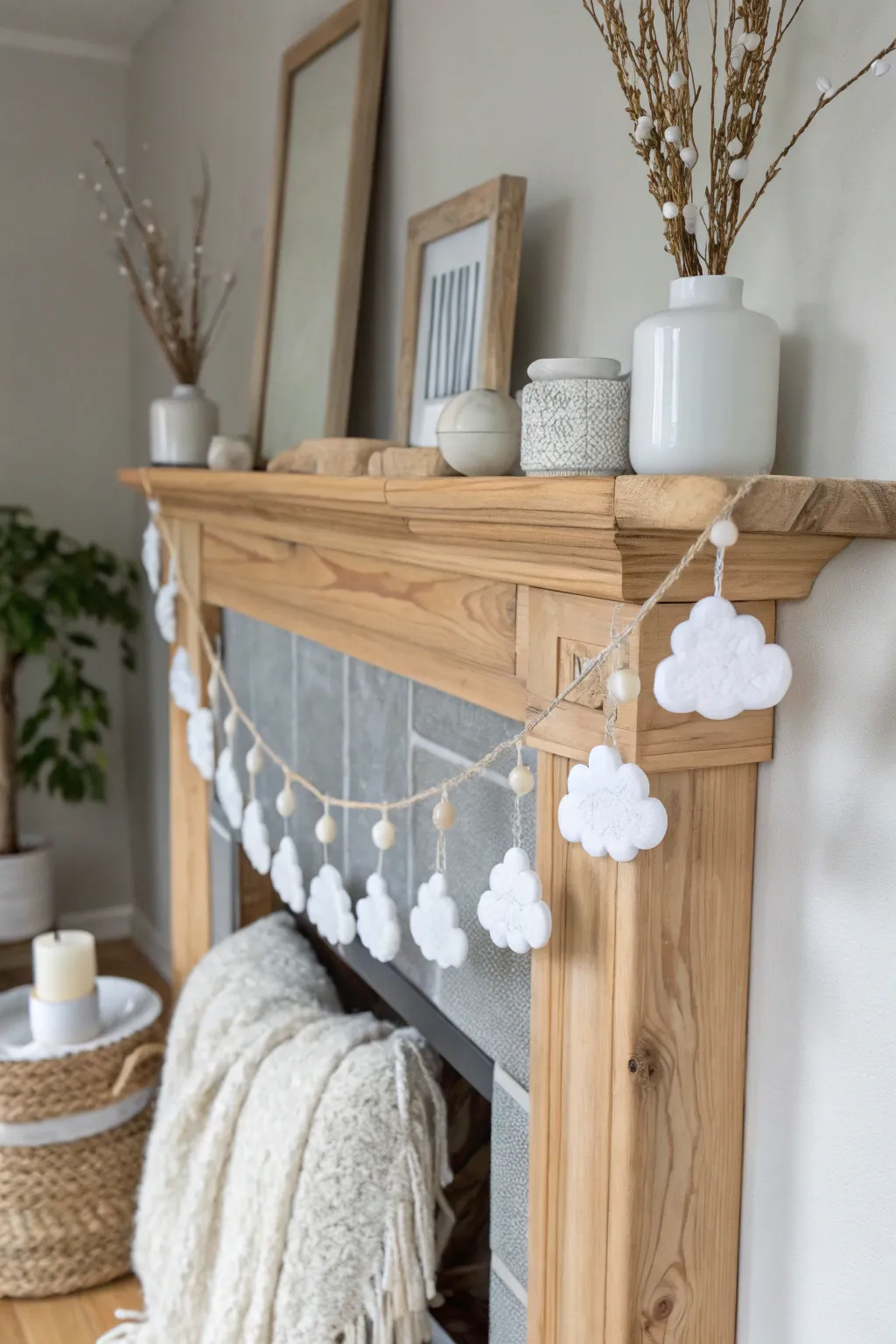 Transform your space into a cozy haven with this DIY cloud garland, blending minimalist elegance with a touch of Bohemian charm.