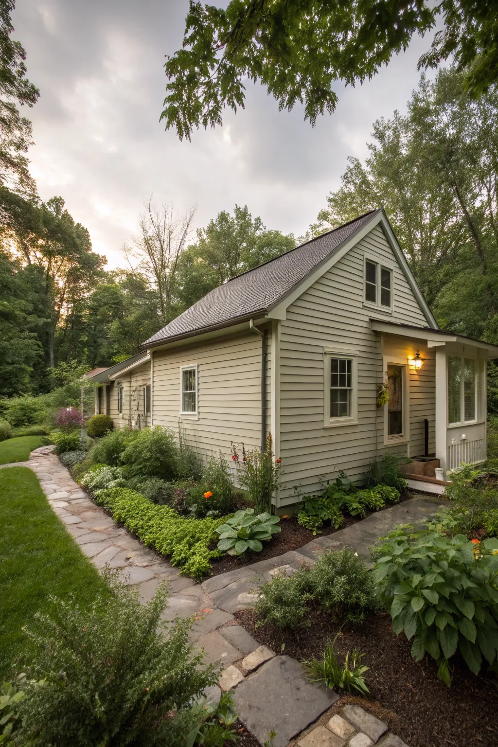 Seamless siding creates an integrated look.
