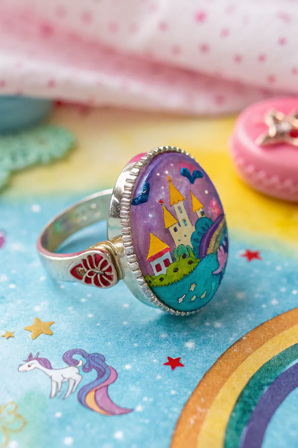 Whimsical fantasy comes to life in this wax ring design.
