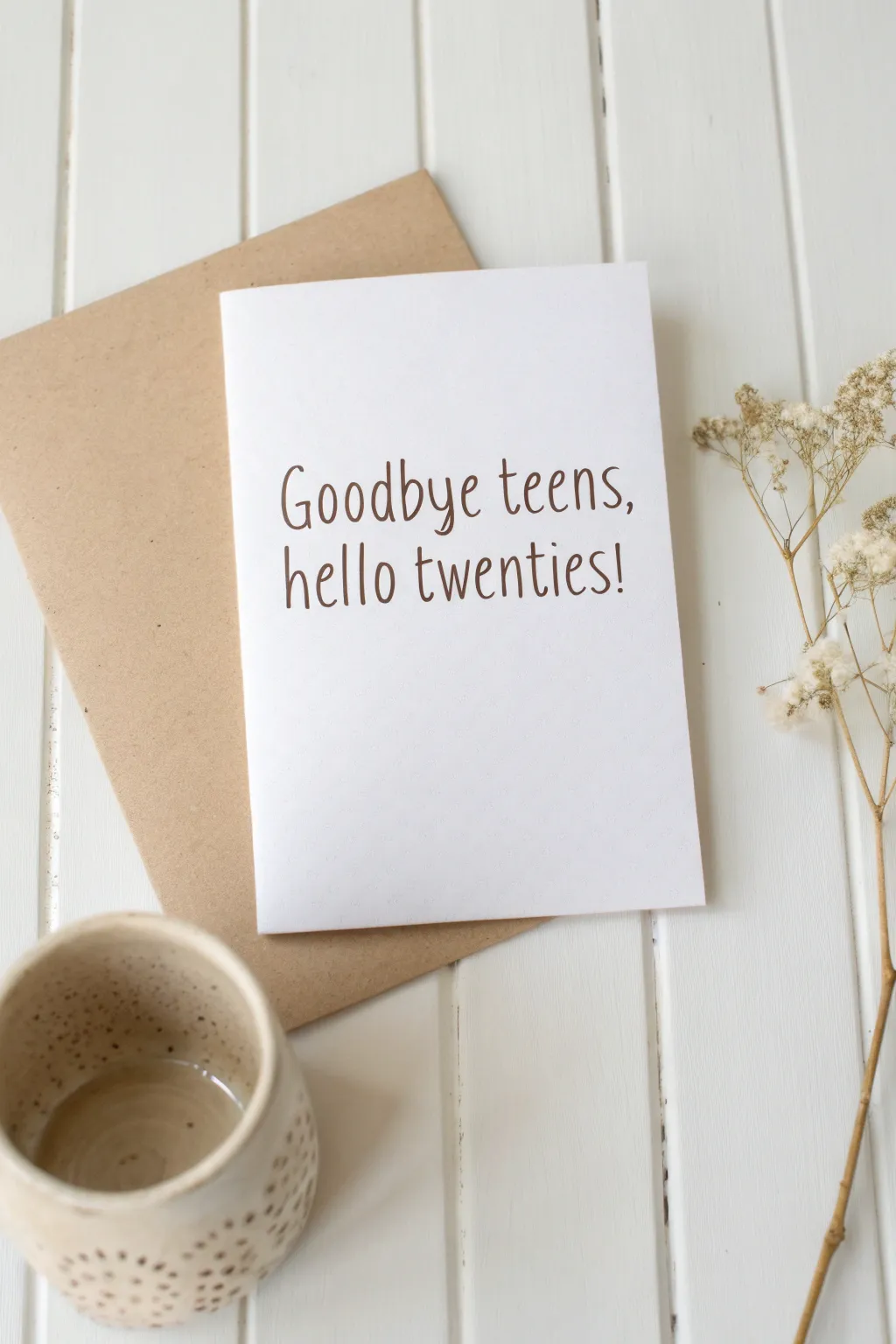Celebrate turning 20 with a touch of humor and minimalist elegance!