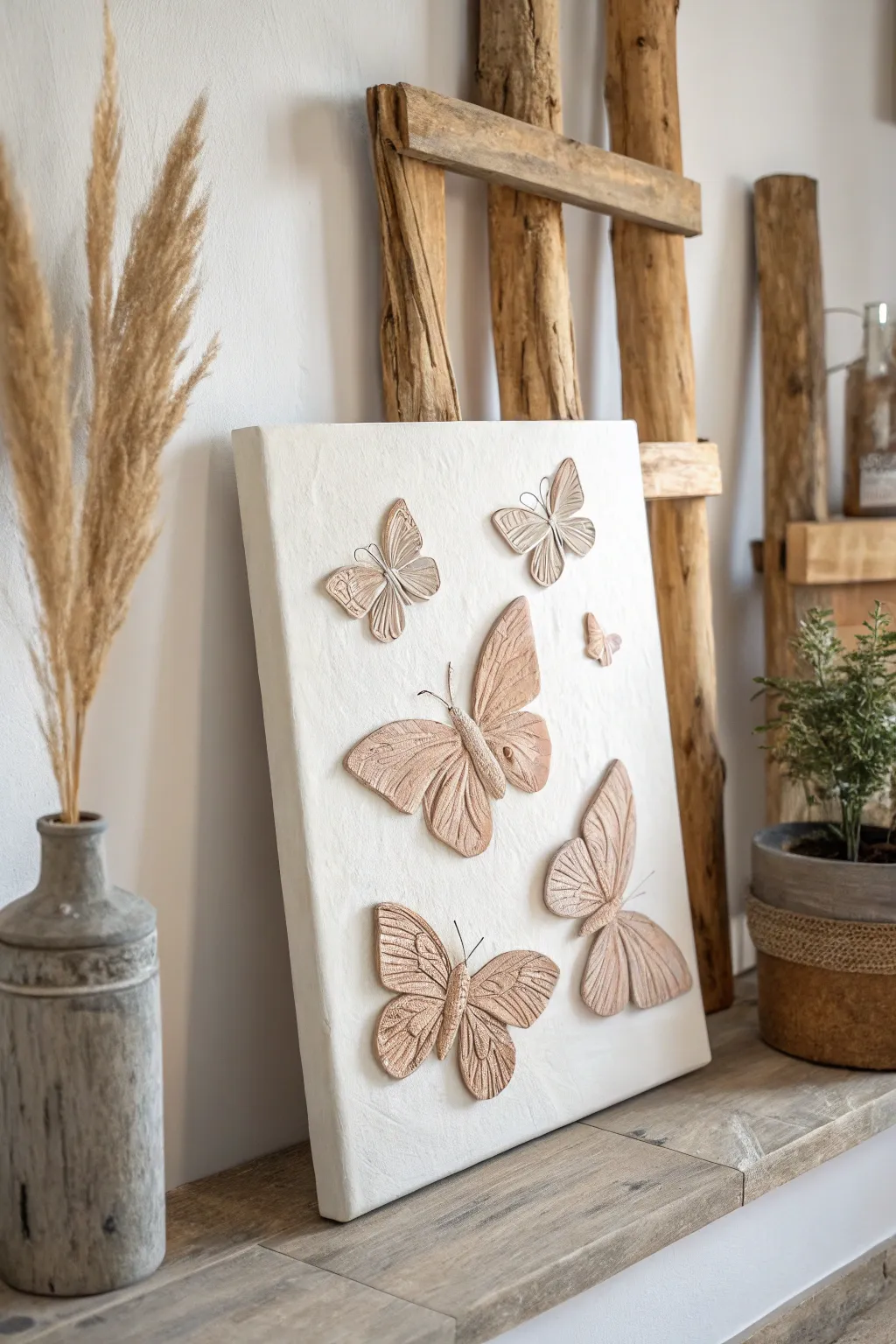Bring your walls to life with enchanting 3D clay art that flutters with natural elegance.