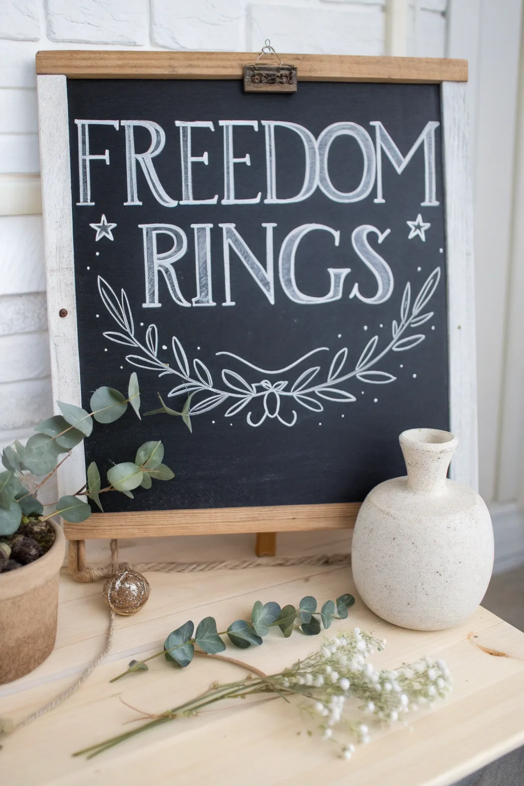 Celebrate freedom with artistic flair and minimalist charm.