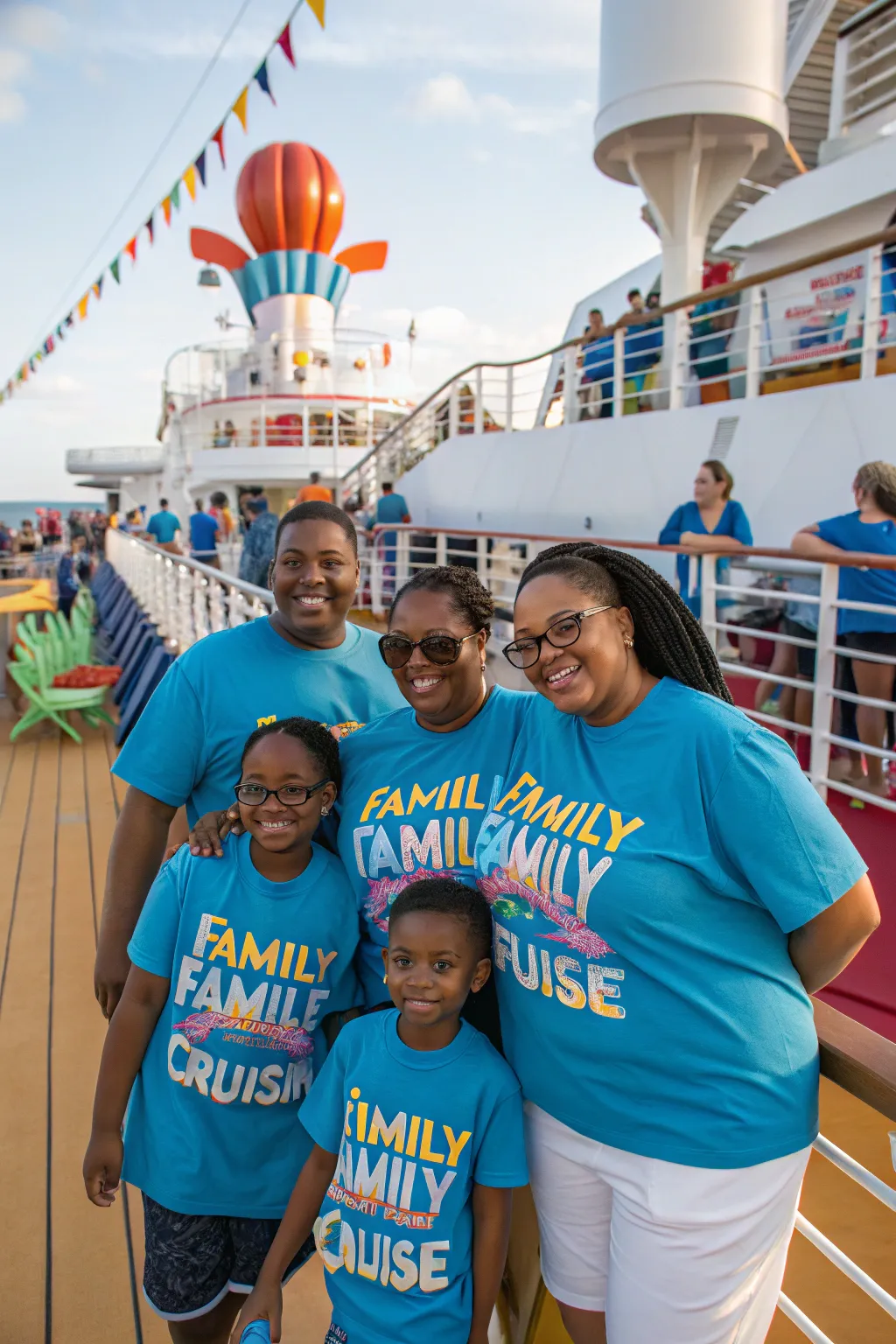 Matching family shirts bring everyone together for the big celebration.