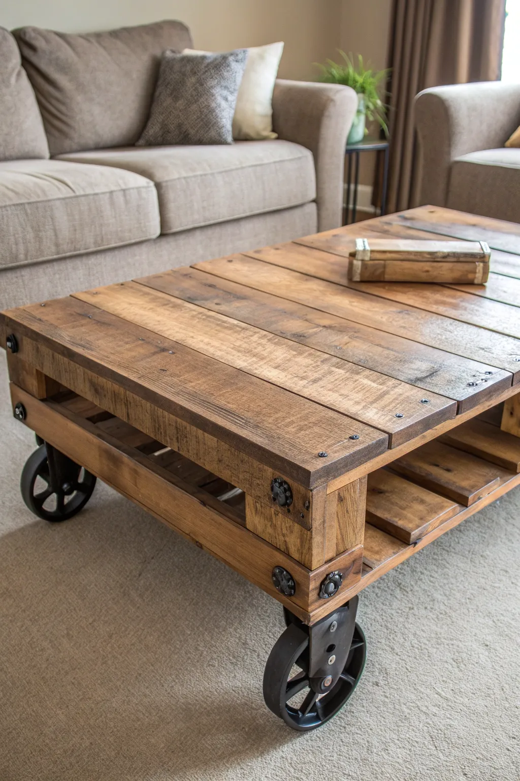 Transform your space with a handcrafted pallet coffee table – where style meets function.