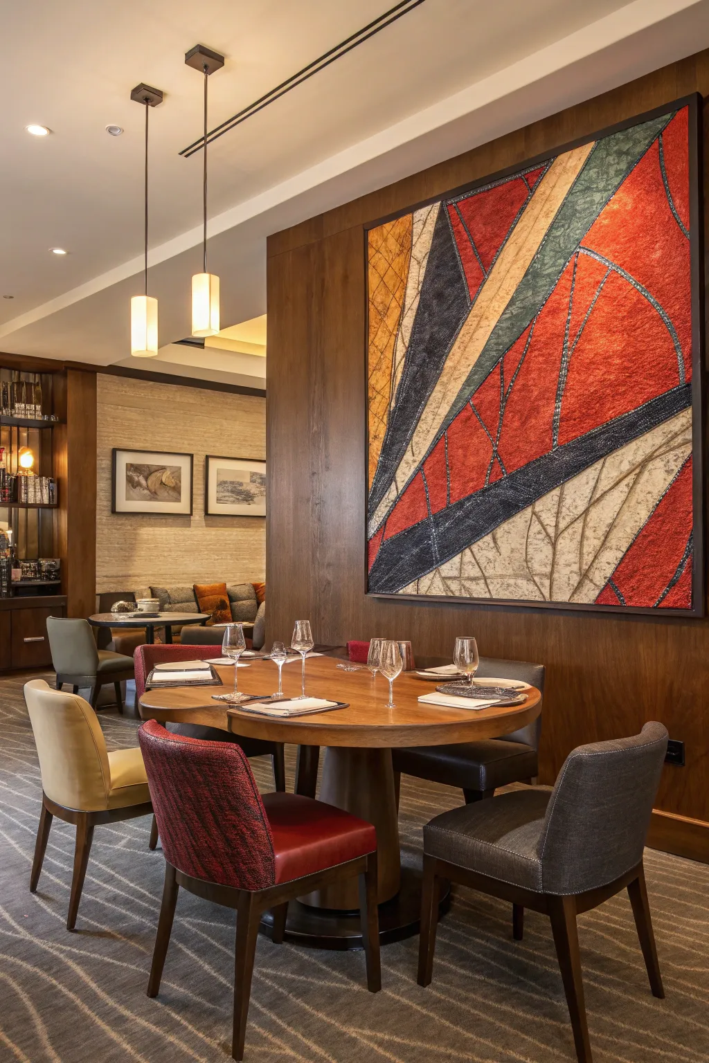 Bold colors and textures make for a dramatic statement.