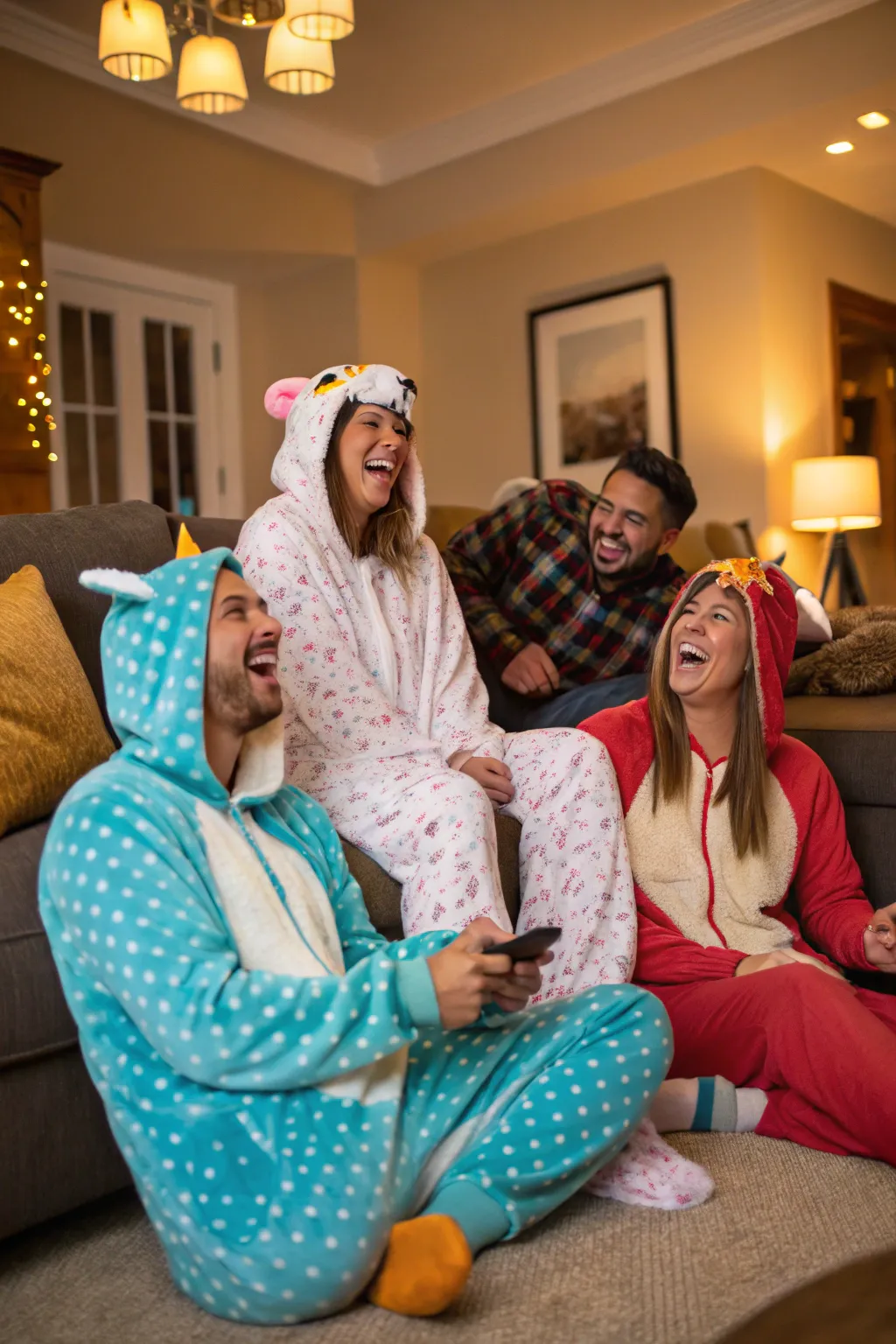 Themed pajamas add a playful touch to your party atmosphere.