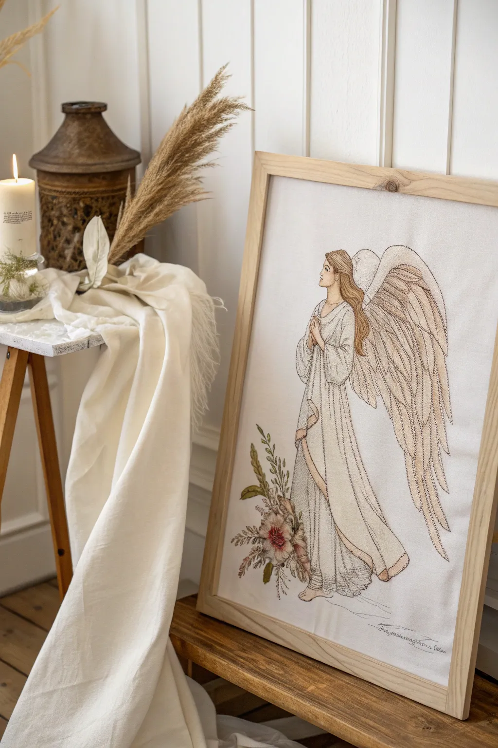 Embrace grace with the gentle flow of angelic garments.