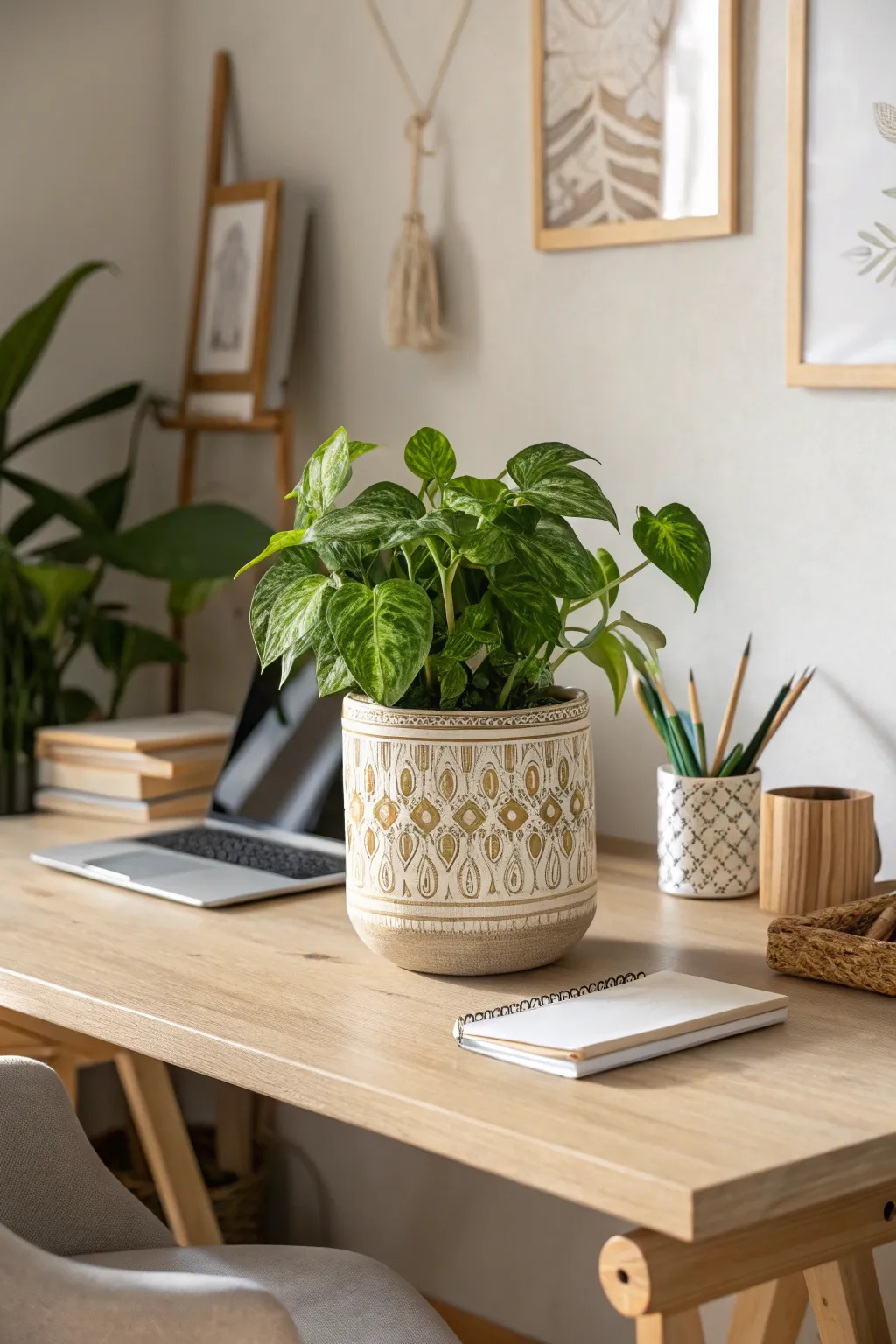 Bring a breath of fresh air to your workspace with a touch of nature's elegance.
