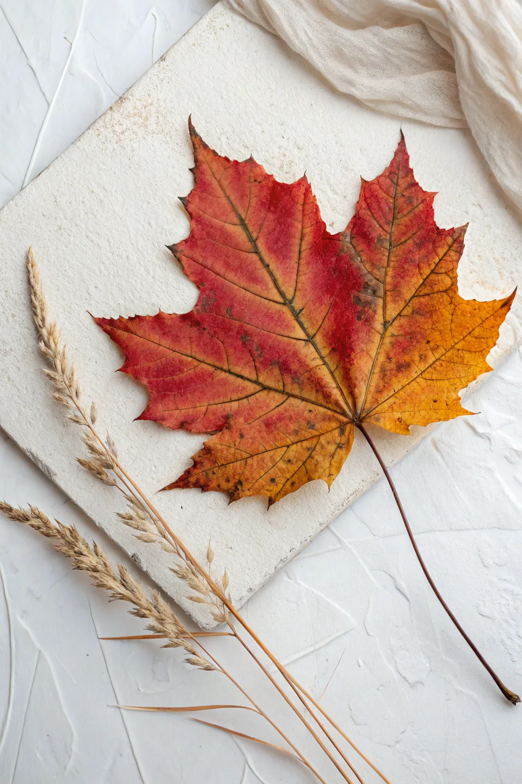 Embrace the beauty of fall with this stunning pressed leaf art, a perfect blend of nature and minimalism.