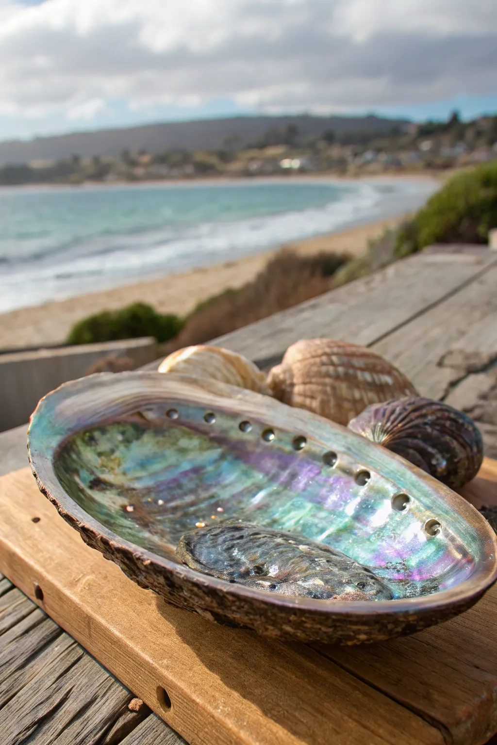 Elevate your decor with the coastal elegance of an abalone shell ashtray.