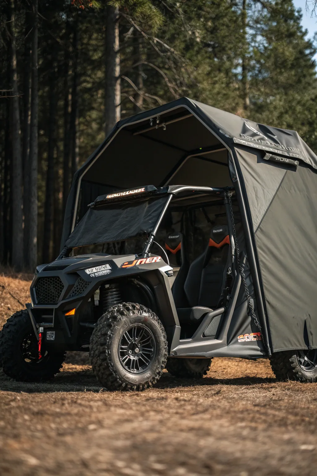 Embrace versatility with this expertly crafted portable ATV shelter, where functionality meets fine craftsmanship.