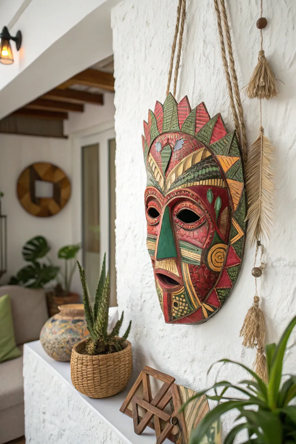 Explore the vibrant beauty of Aztec culture with handcrafted masks that add a touch of artistry to your home.