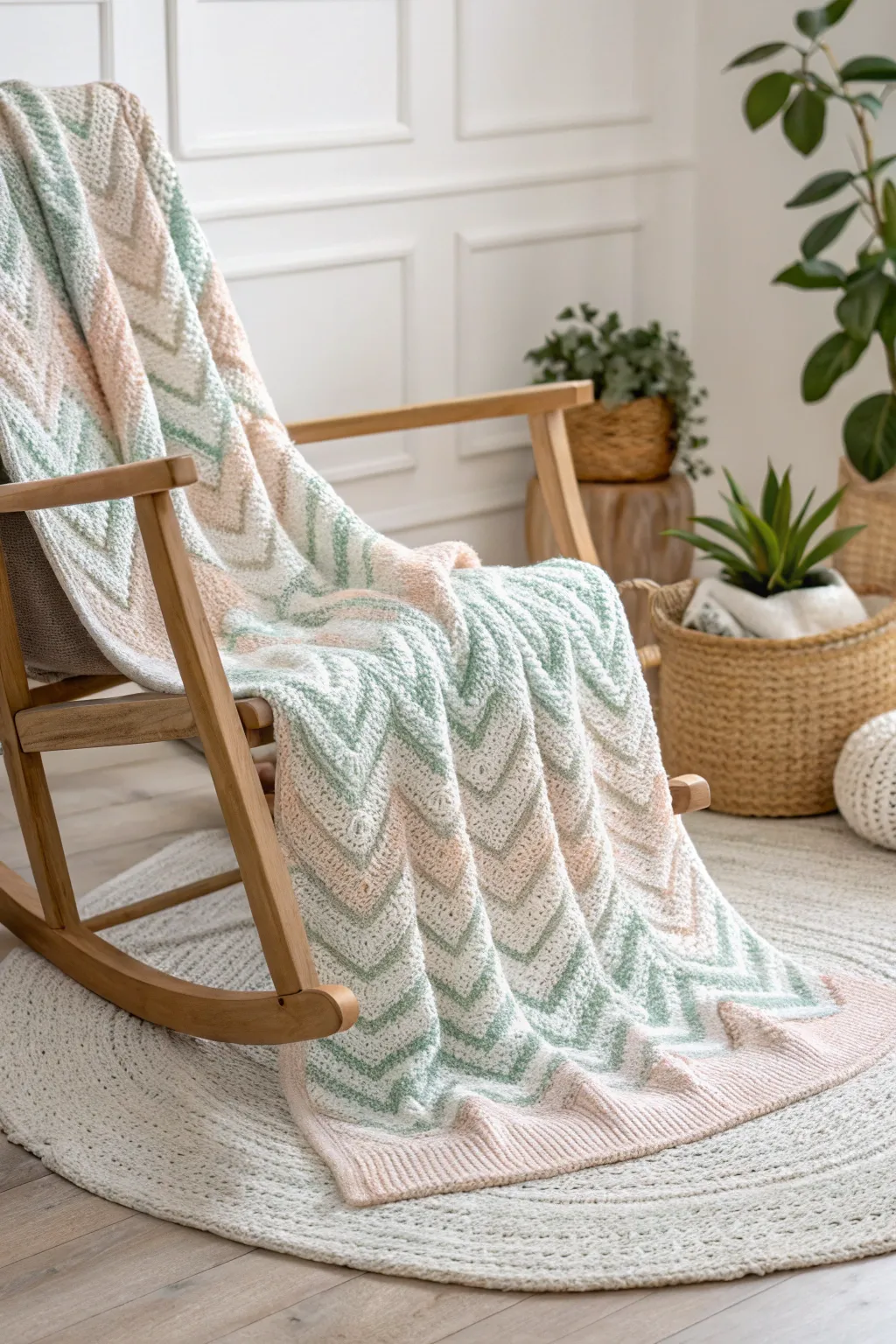 Wrap your little one in style and comfort with this Chevron Chic baby blanket.