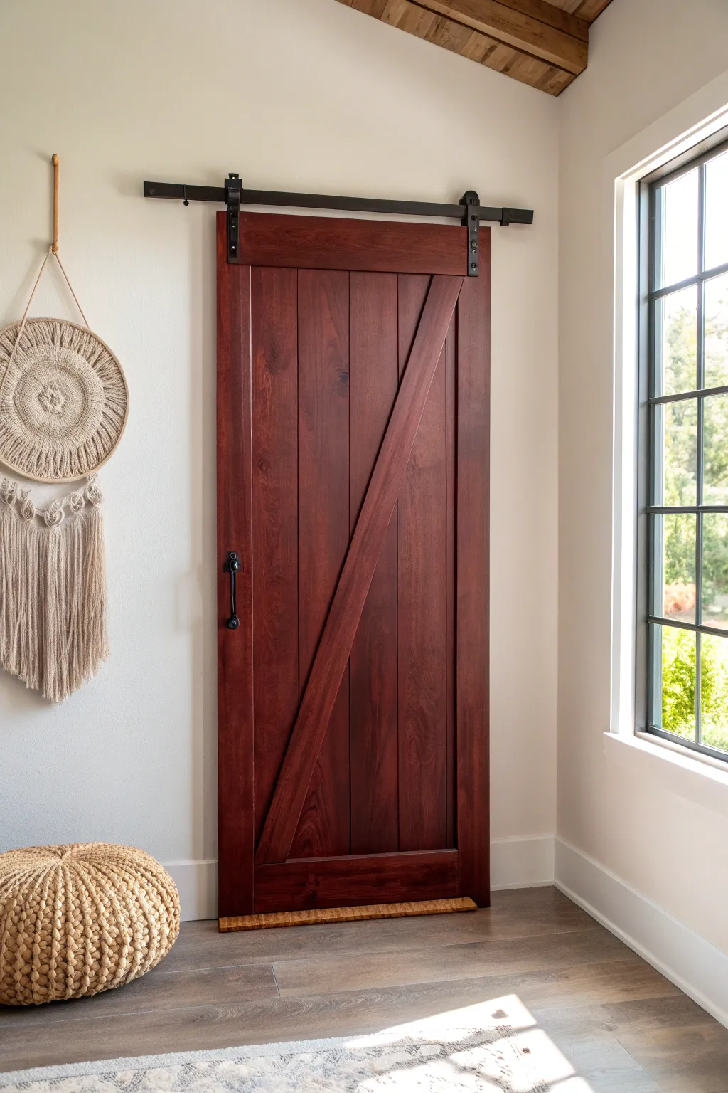 Transform your space with the dramatic depth of Red Mahogany. A touch of rustic elegance for the modern home.