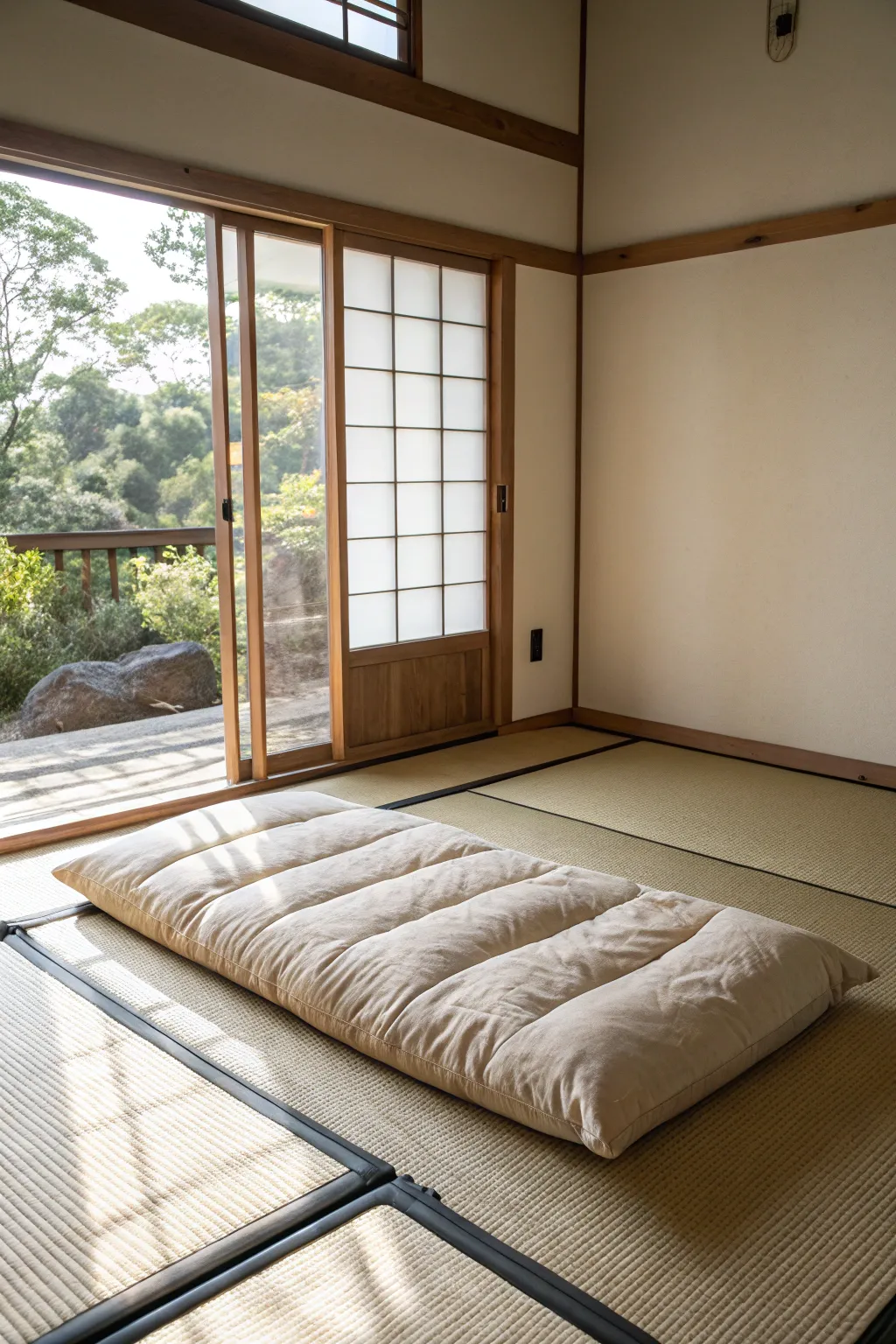 Futons offer a minimalist and versatile sleeping solution.