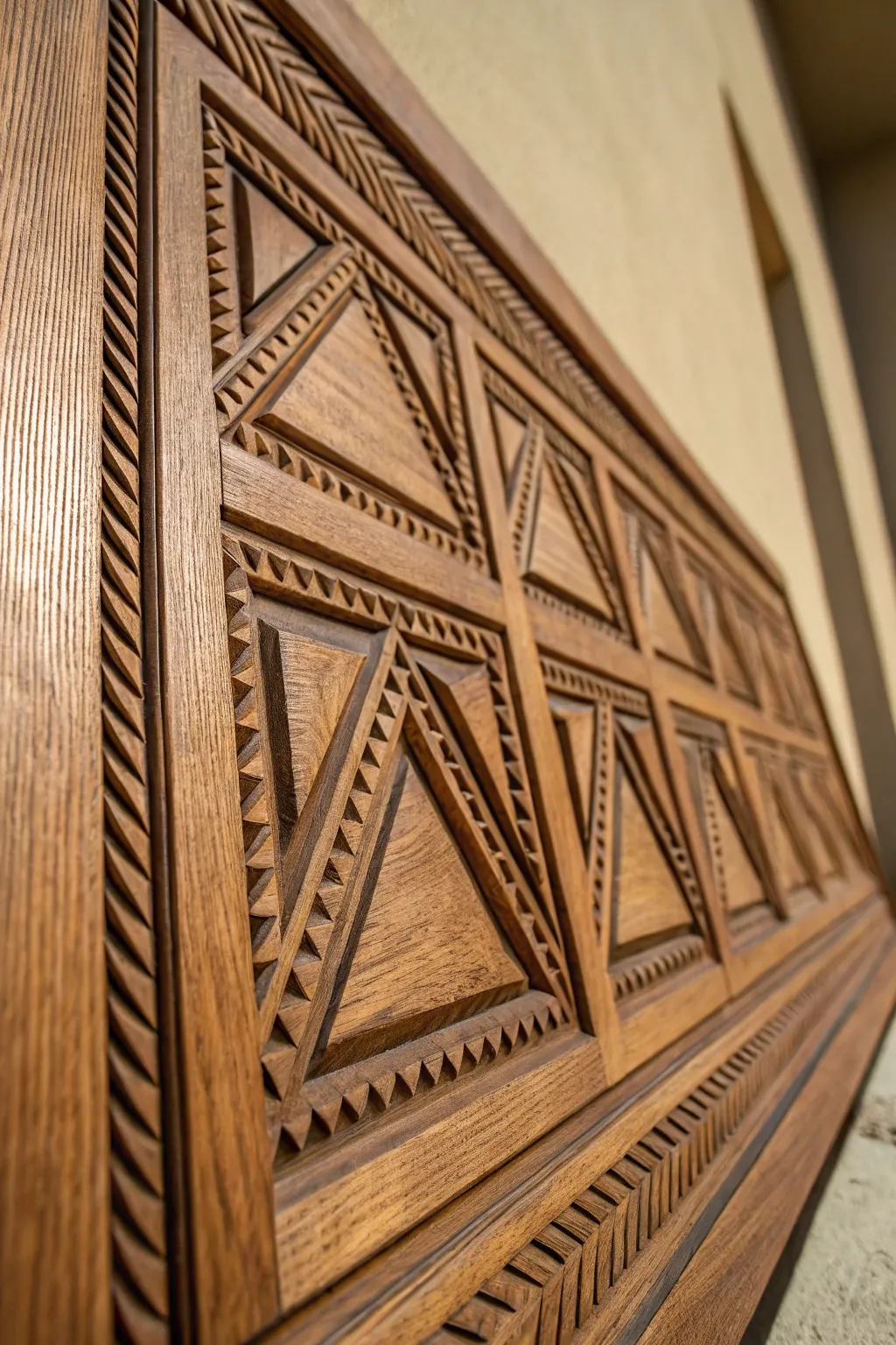 Elevate your space with the timeless beauty of hand-carved geometric patterns.