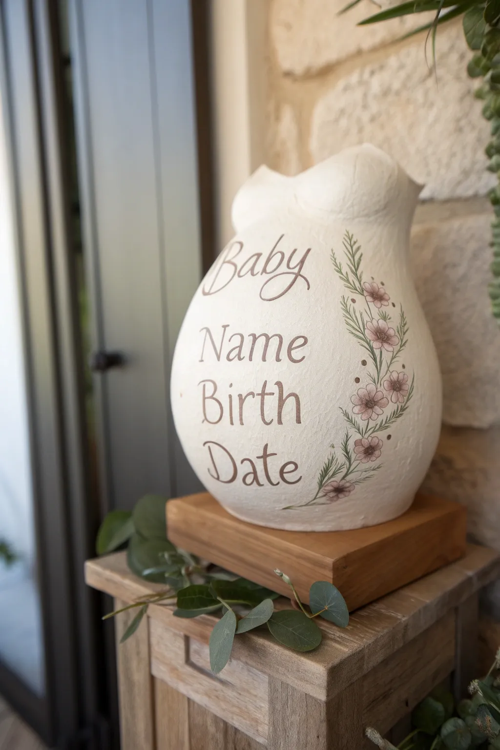 Embrace the beauty of simplicity with a personalized belly cast that captures the joy of new beginnings.