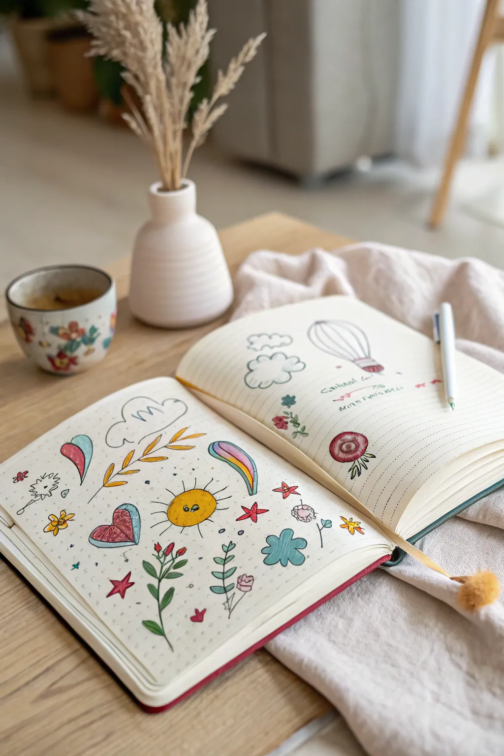 Unleash your creativity with colorful doodles in your best friend's journal!