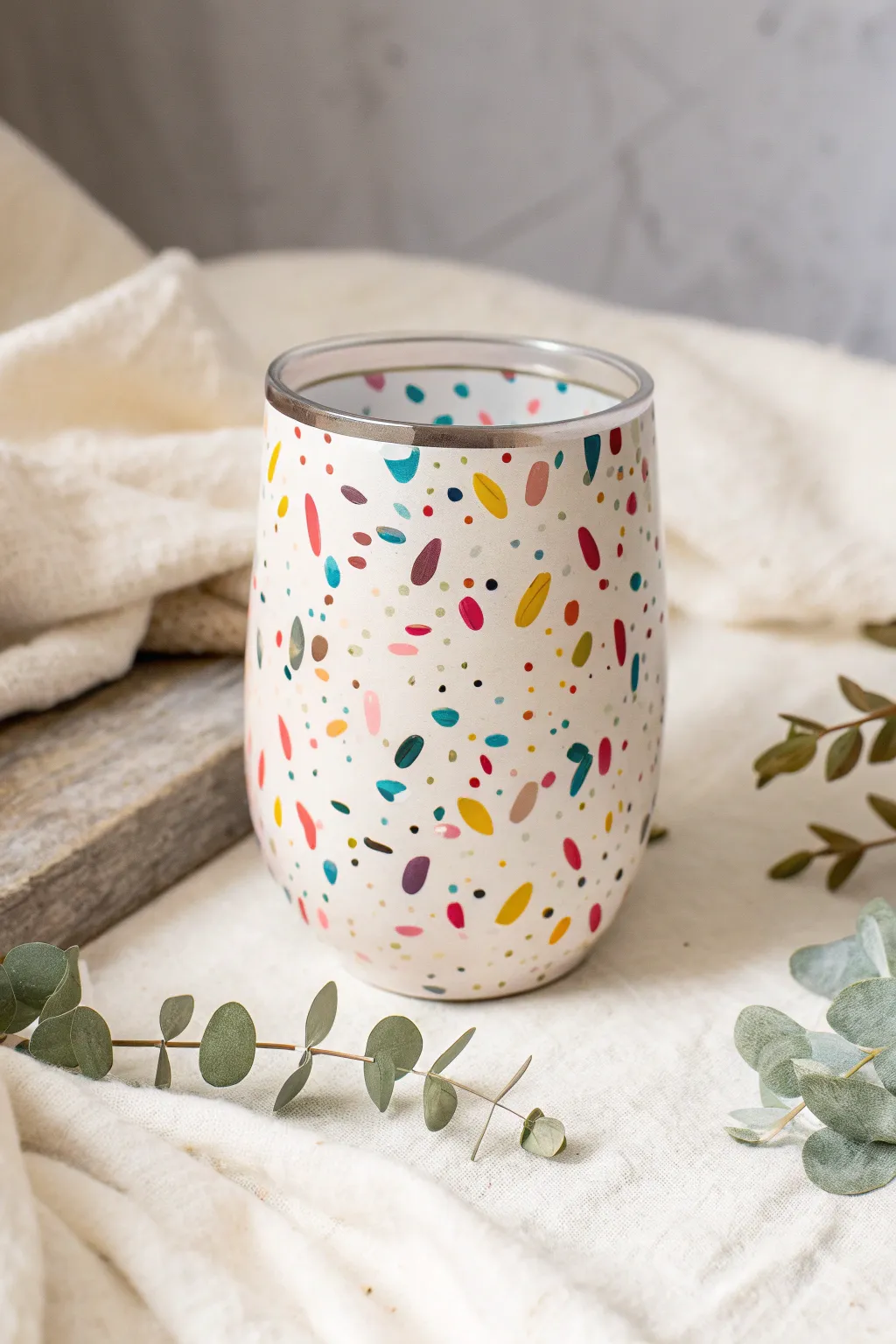 Celebrate every sip with a confetti tumbler that brings a touch of whimsy and elegance to your day.
