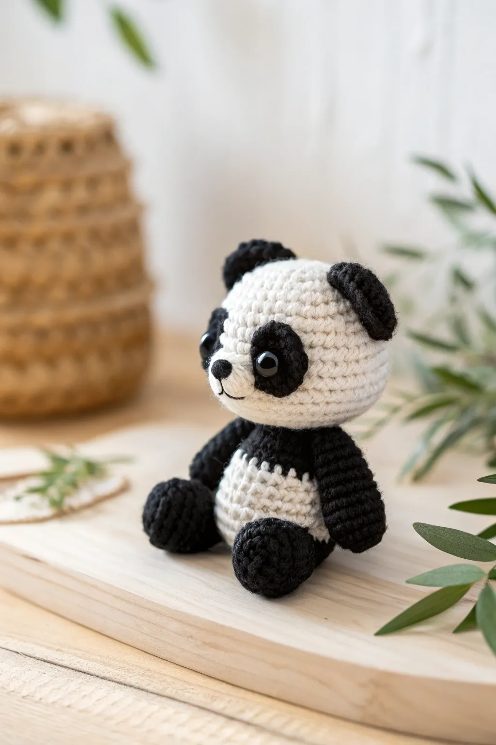 Embrace the charm of handmade with this adorable panda amigurumi, perfect for adding a playful touch to any space.