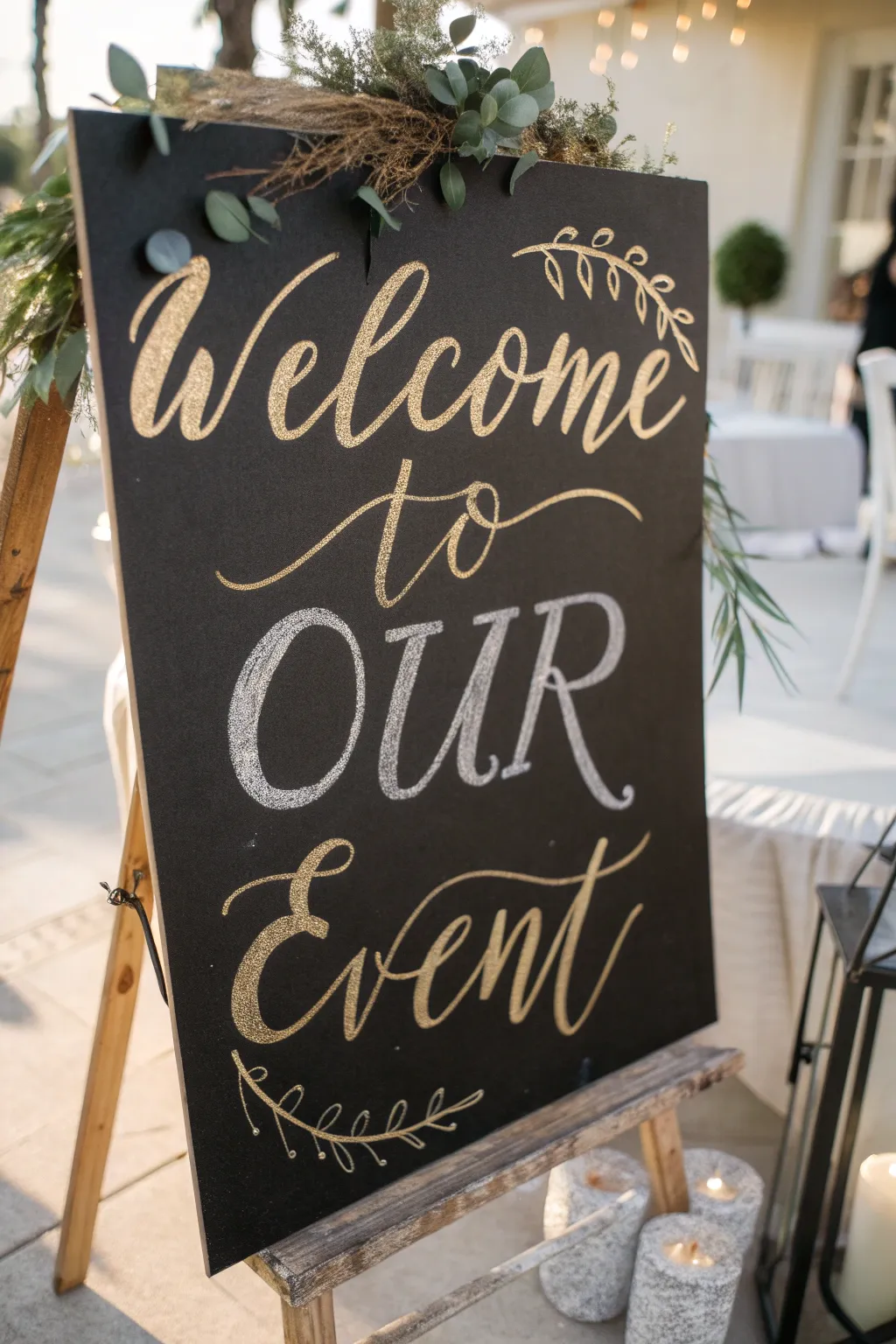 Welcome your guests with style and elegance using a handcrafted sign that speaks to the beauty of simplicity.