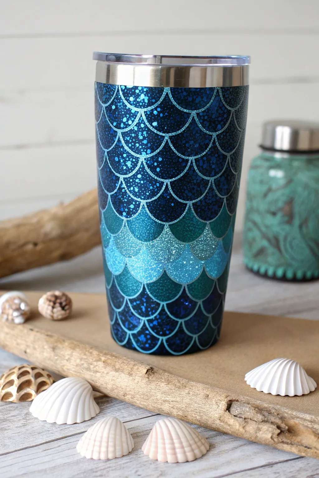 Dive into elegance with this mesmerizing mermaid scale tumbler. 🌊✨