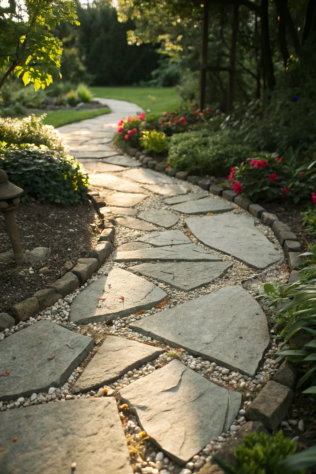 Transform your garden with a unique broken concrete pathway that blends artistry with nature.