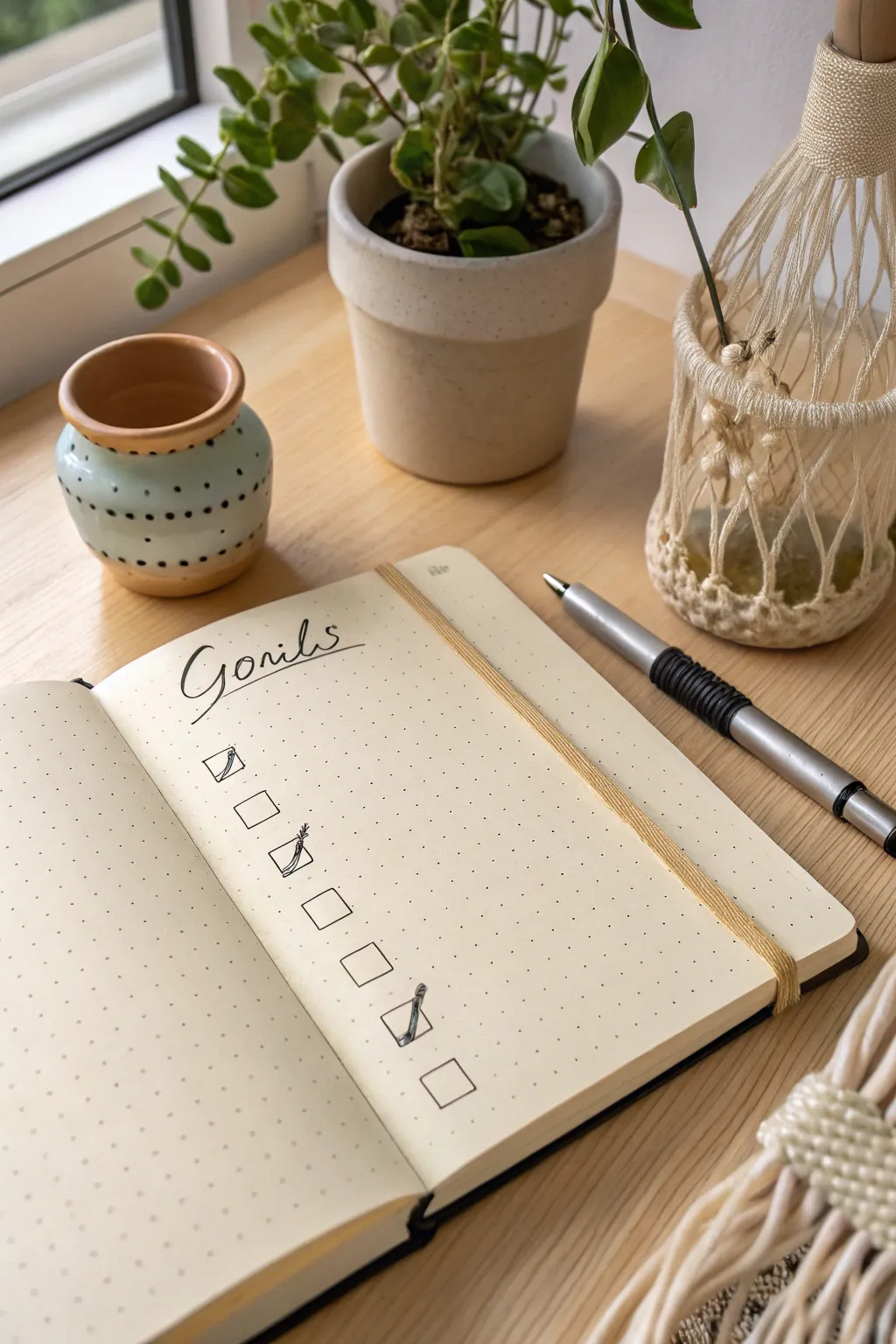Achieve your dreams, one satisfying checkbox at a time. #MinimalistGoals #BulletJournalInspo