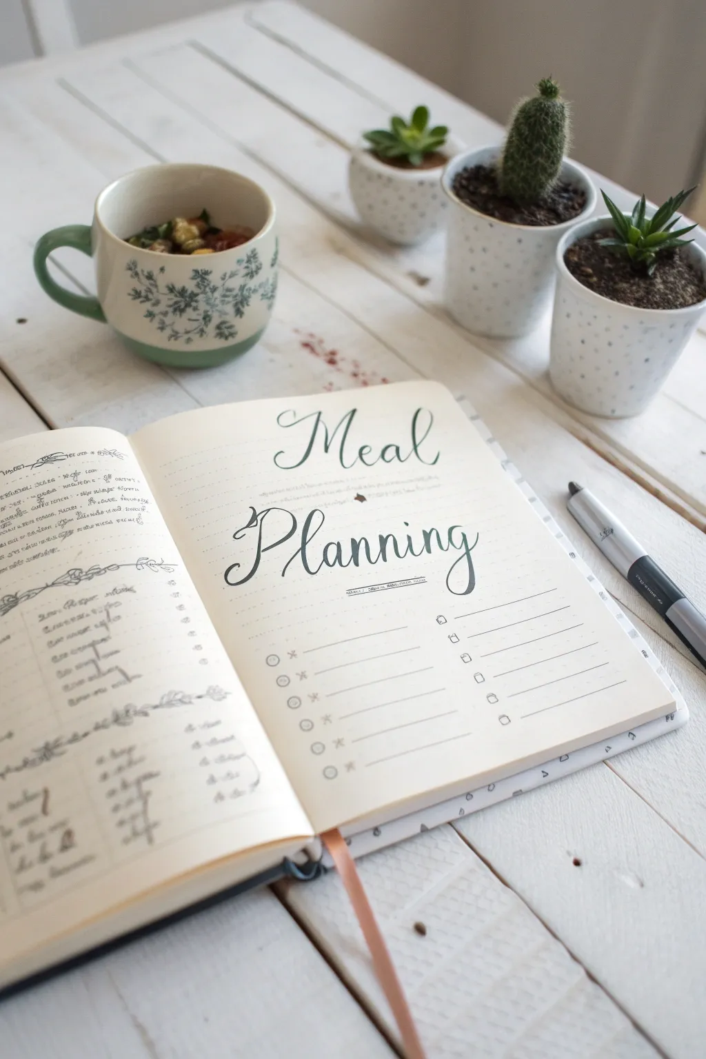 Elevate your meal planning with minimalist elegance and boho charm. ✨🍽️ #MealPlanningMagic