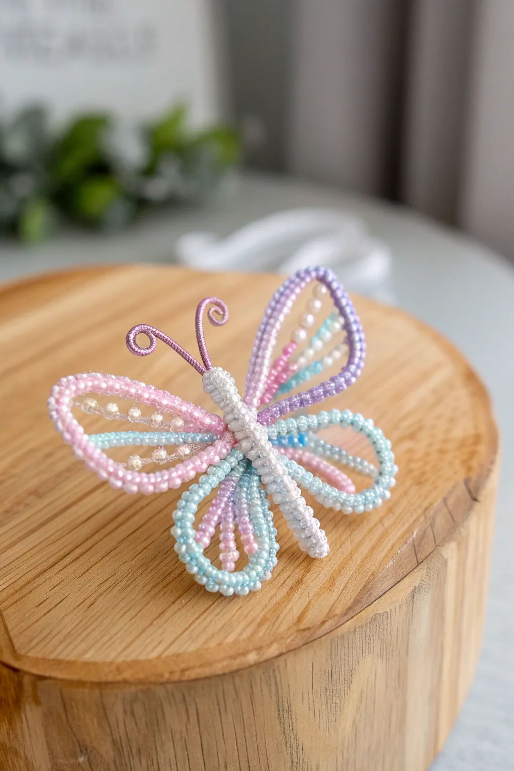 Crafting magic: Transform beads and pipe cleaners into whimsical butterfly art!