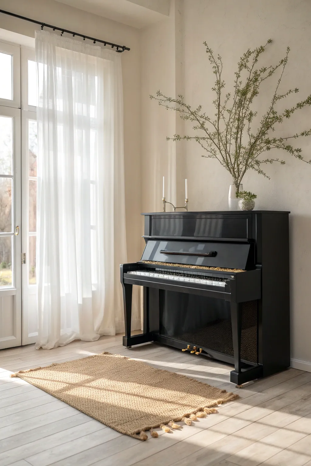 Embrace elegance with a matte black piano—a perfect harmony of modern and classic design.