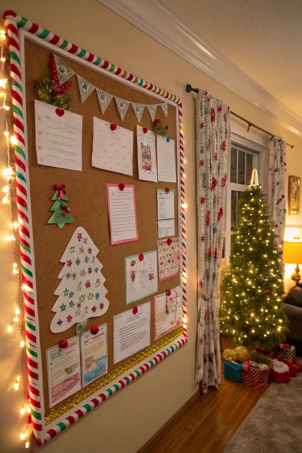 Craft your own candy cane borders for a unique look.