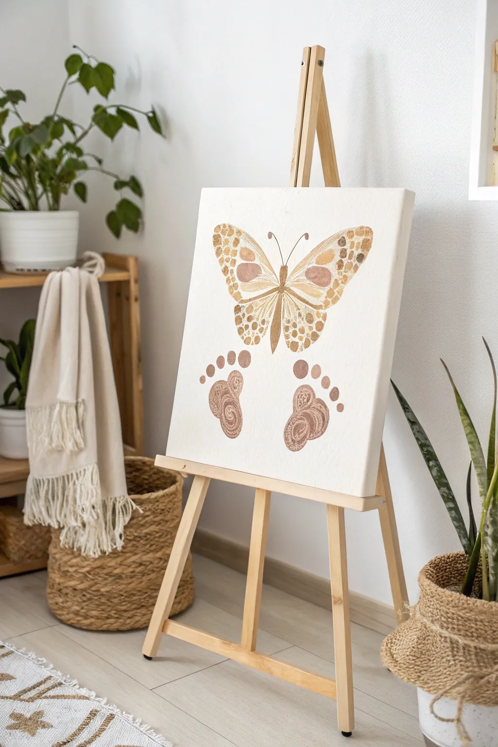 Transform tiny footprints into a whimsical butterfly masterpiece, adding a touch of joy to your nursery decor.