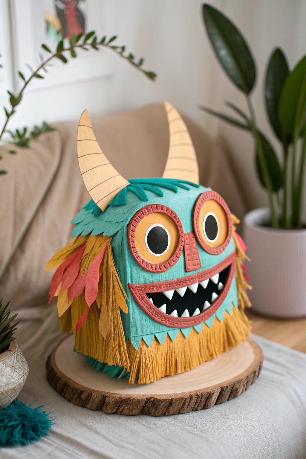 Unleash your creativity with these charming cardboard monster masks—perfect for adding a playful touch to your Halloween decor!