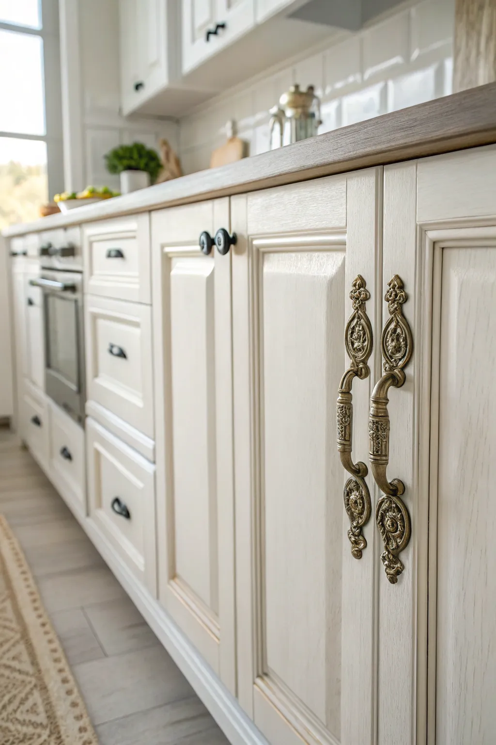 Transform your kitchen into a cozy retreat with the elegance of chalk-painted cabinets.
