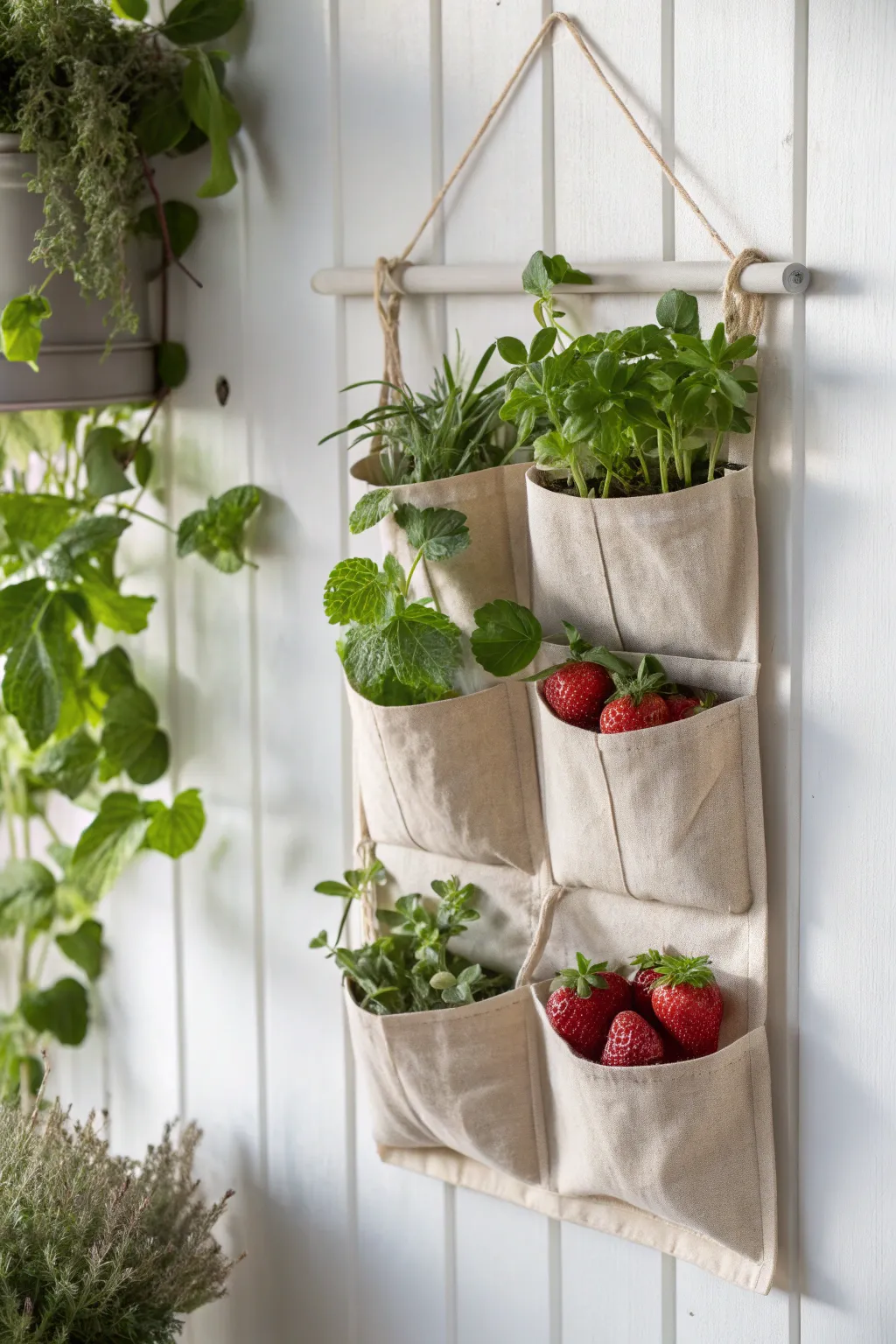 Transform your balcony with this chic and sustainable vertical garden idea!