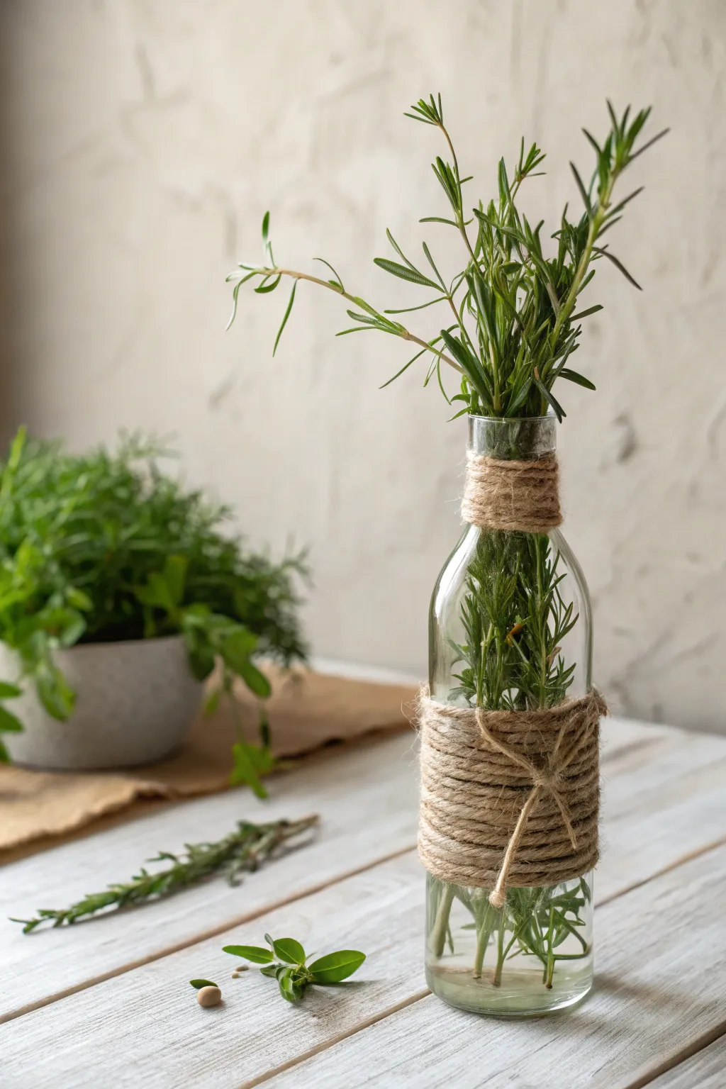 Bring nature indoors with this simple, chic DIY twine-wrapped centerpiece!