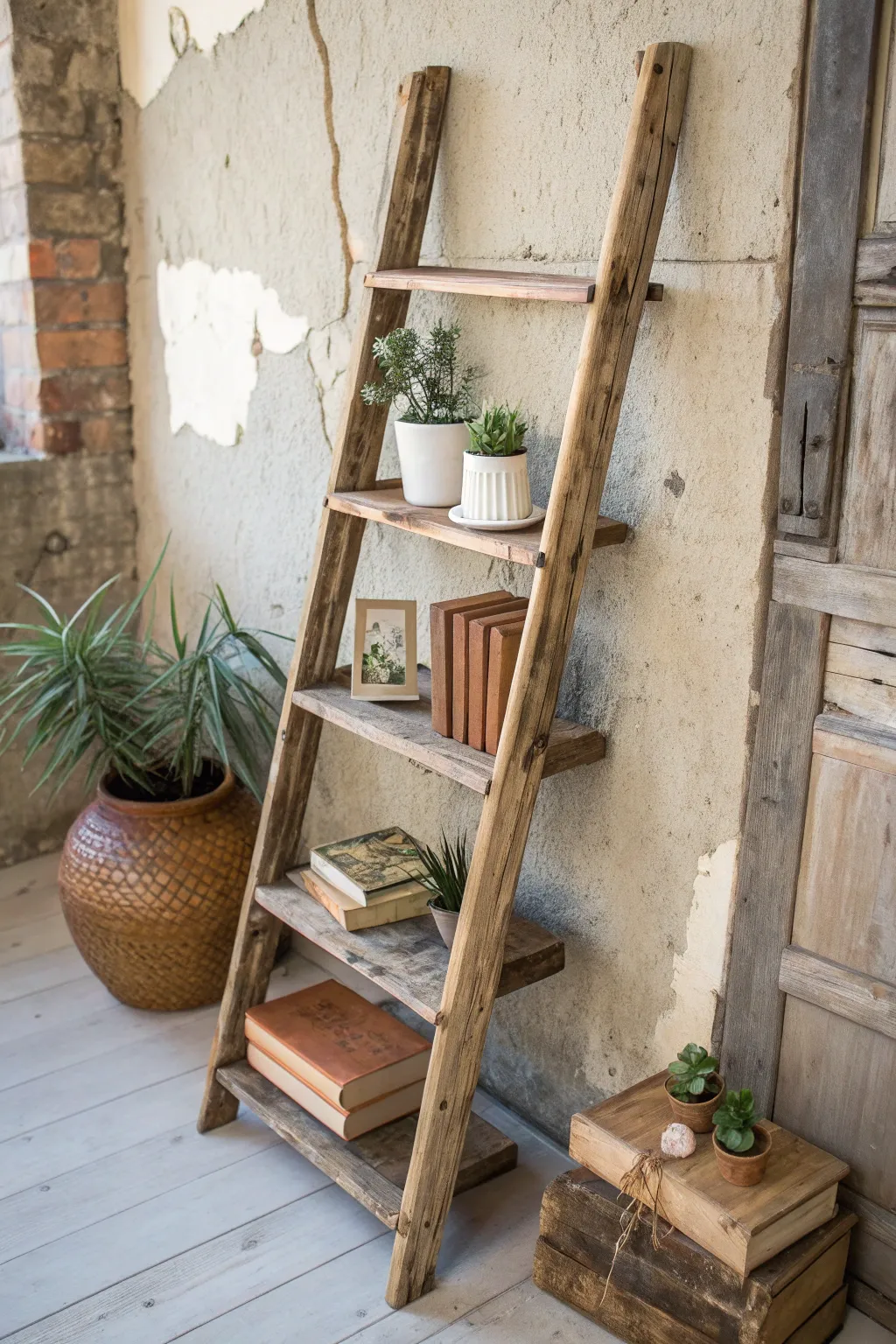 Transform vintage charm into functional art with this DIY ladder shelf!