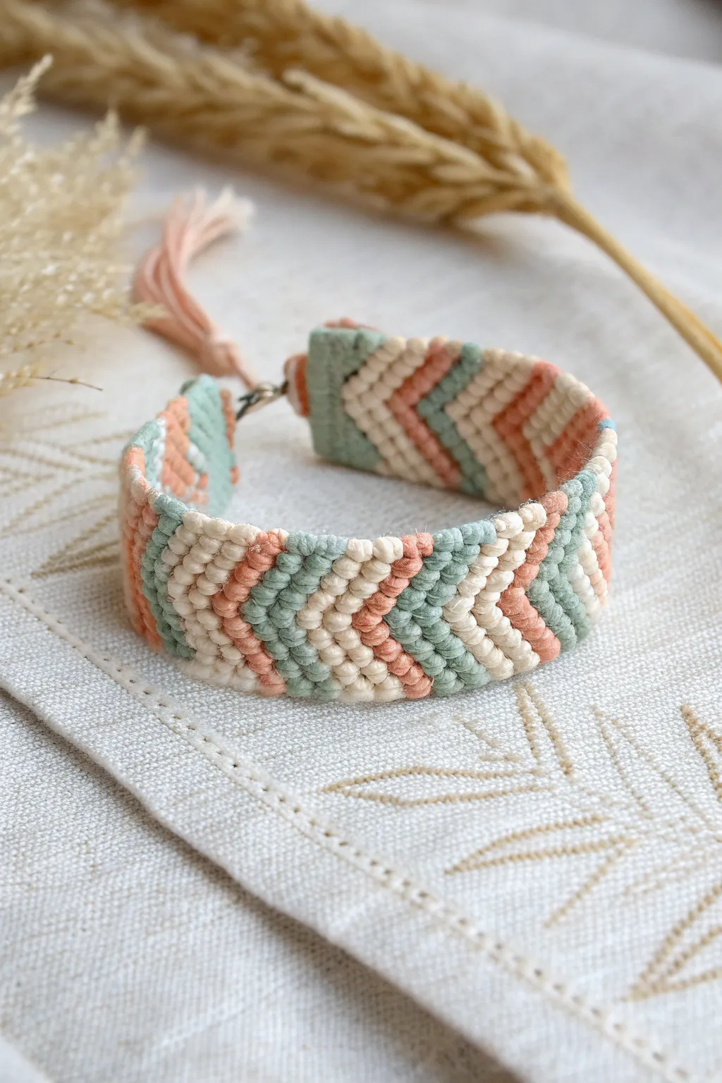 Embrace the charm of mismatched elegance with this playful chevron bracelet, where each hue tells its own story.