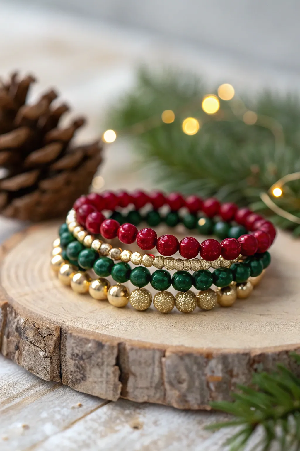 Embrace the beauty of stacked simplicity this holiday season with chic beaded bracelets.
