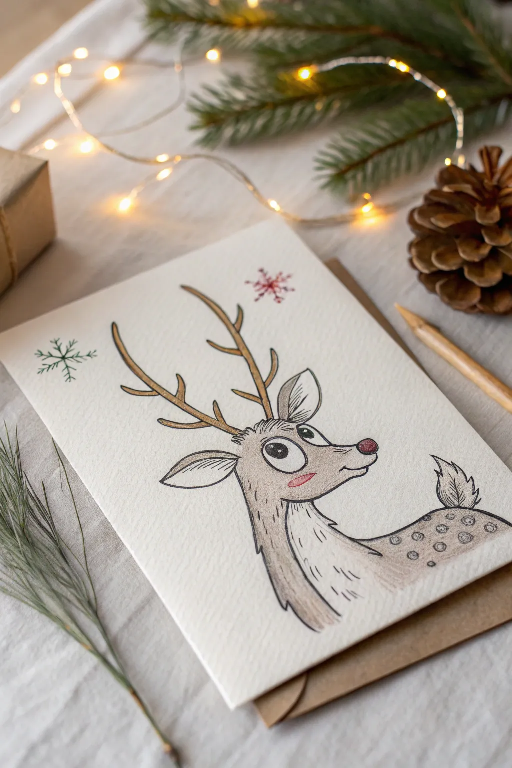 Whimsical Reindeer: Add a playful touch to your holiday greetings with charming reindeer sketches!