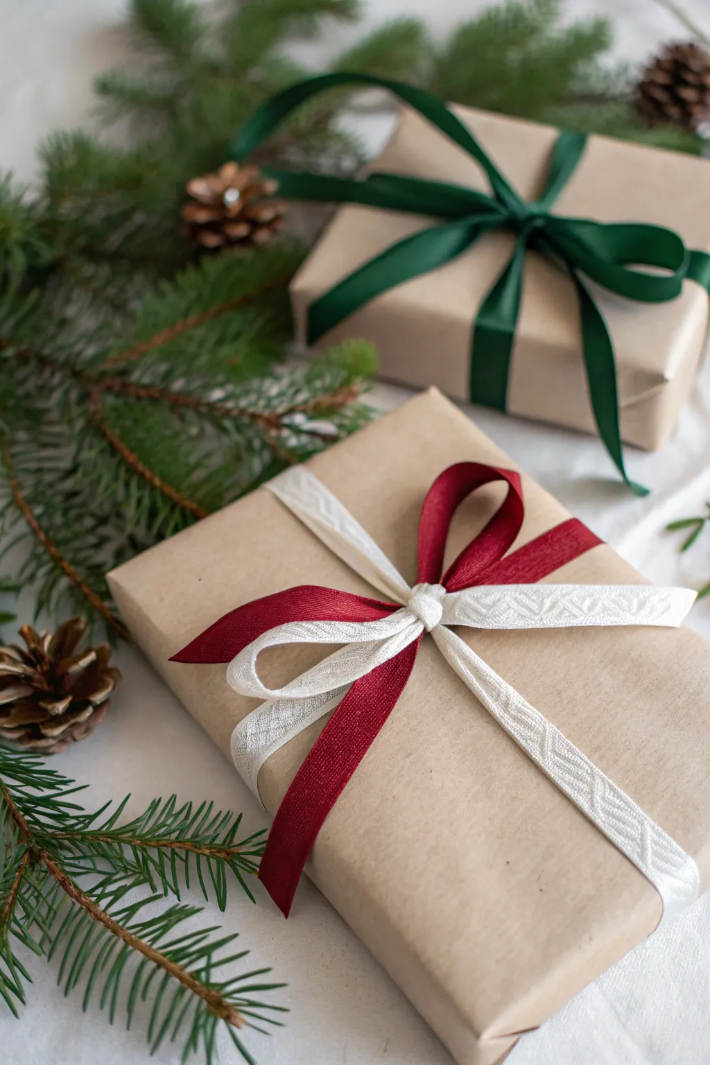 Elevate your gift-giving with stunning ribbon artistry. 🎁✨ #ScandinavianChristmas #MinimalistElegance