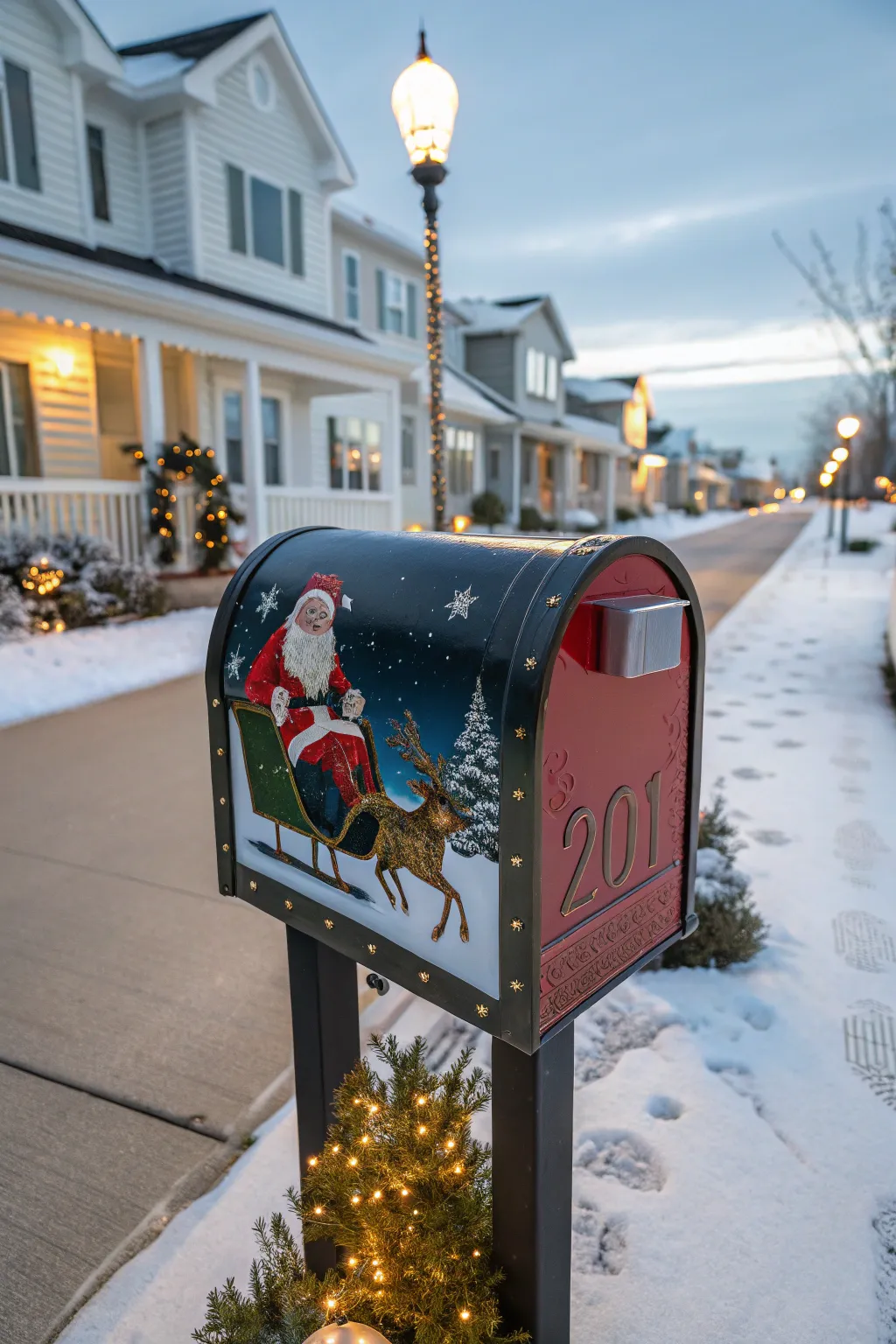 Invite Santa to your street with a festive mailbox cover.