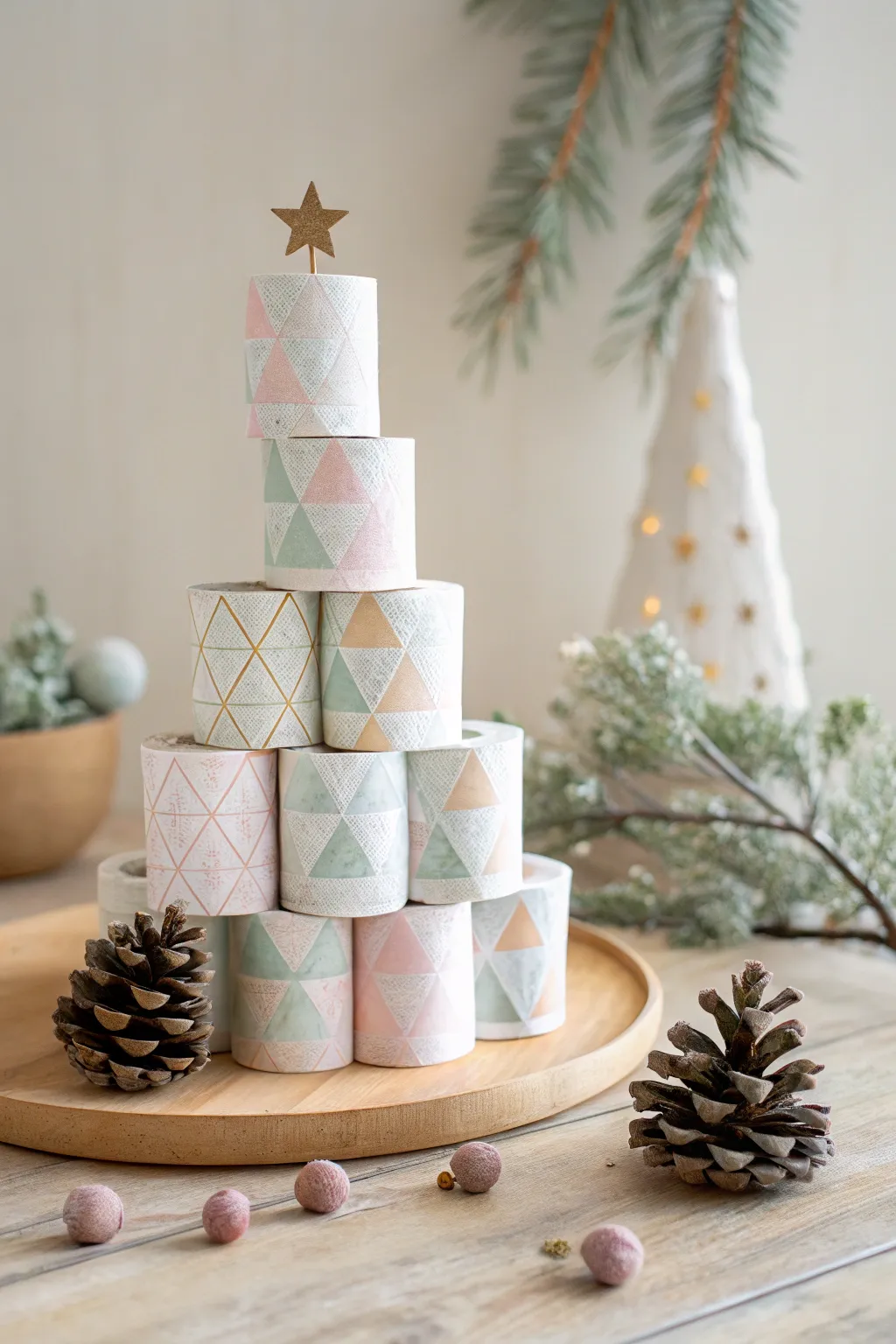 Transform everyday materials into a charming Christmas tree with this simple, eco-friendly craft idea!