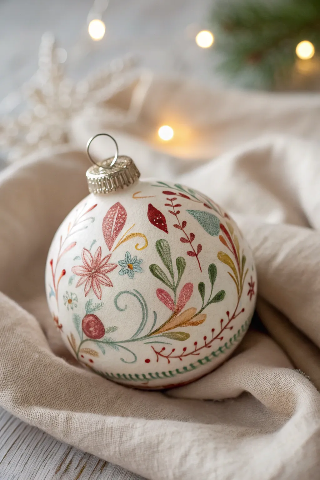 Capture the charm of vintage Christmas with handcrafted watercolor baubles that blend simplicity and elegance.