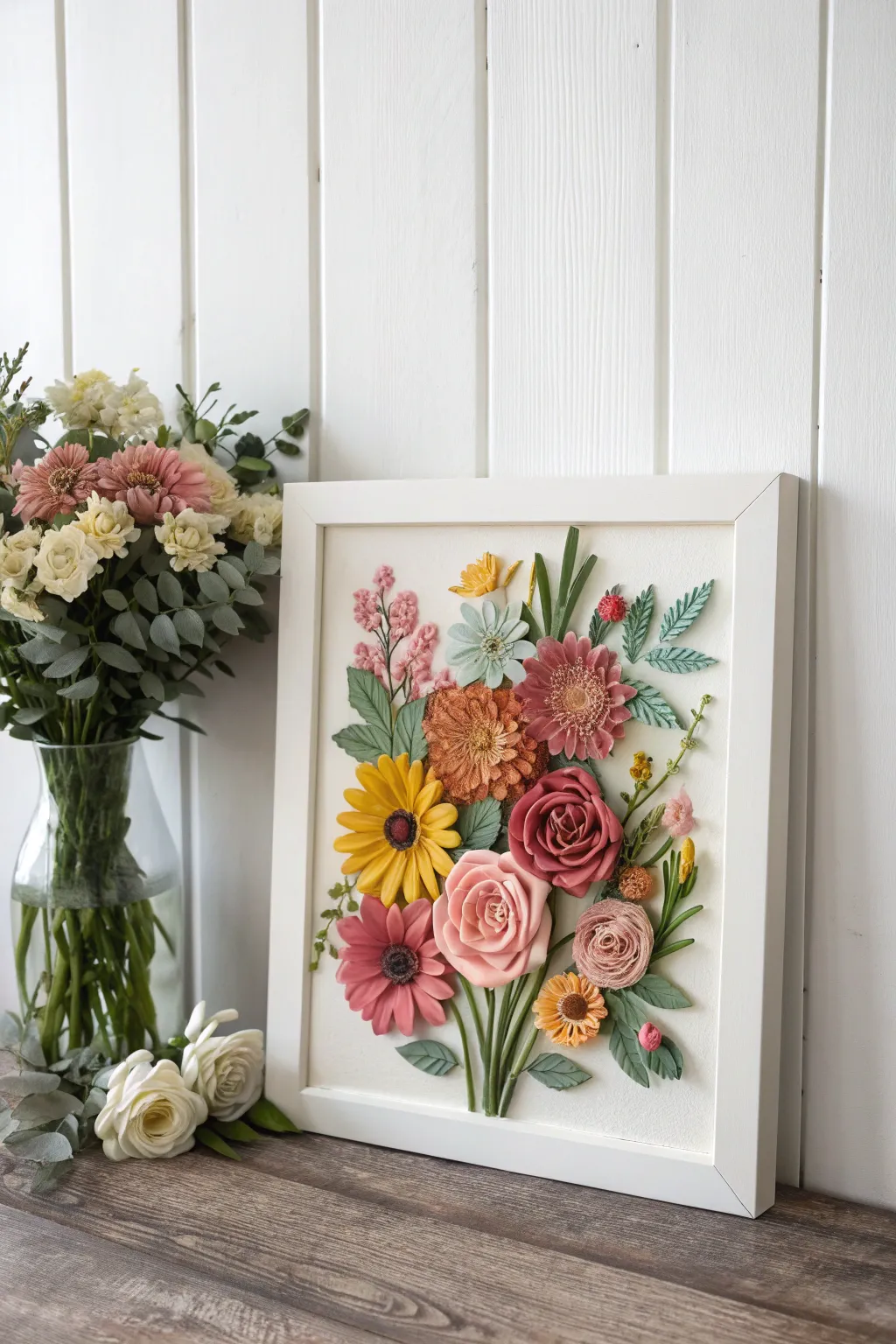 Channel your inner Van Gogh with this stunning flower collage, a perfect blend of color, texture, and minimalist beauty.