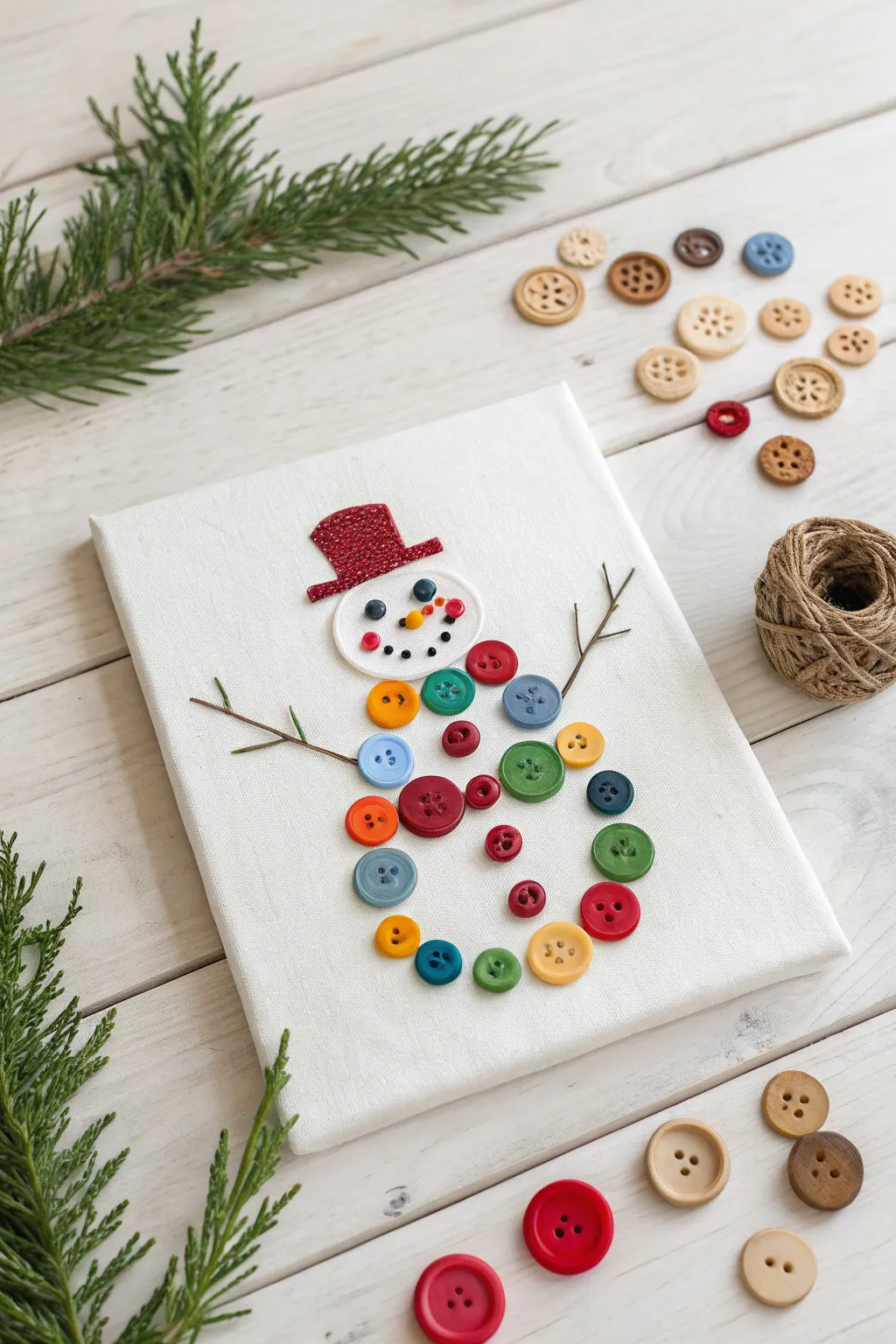 Transform spare buttons into a charming snowman masterpiece—craft elegance with a touch of whimsy!