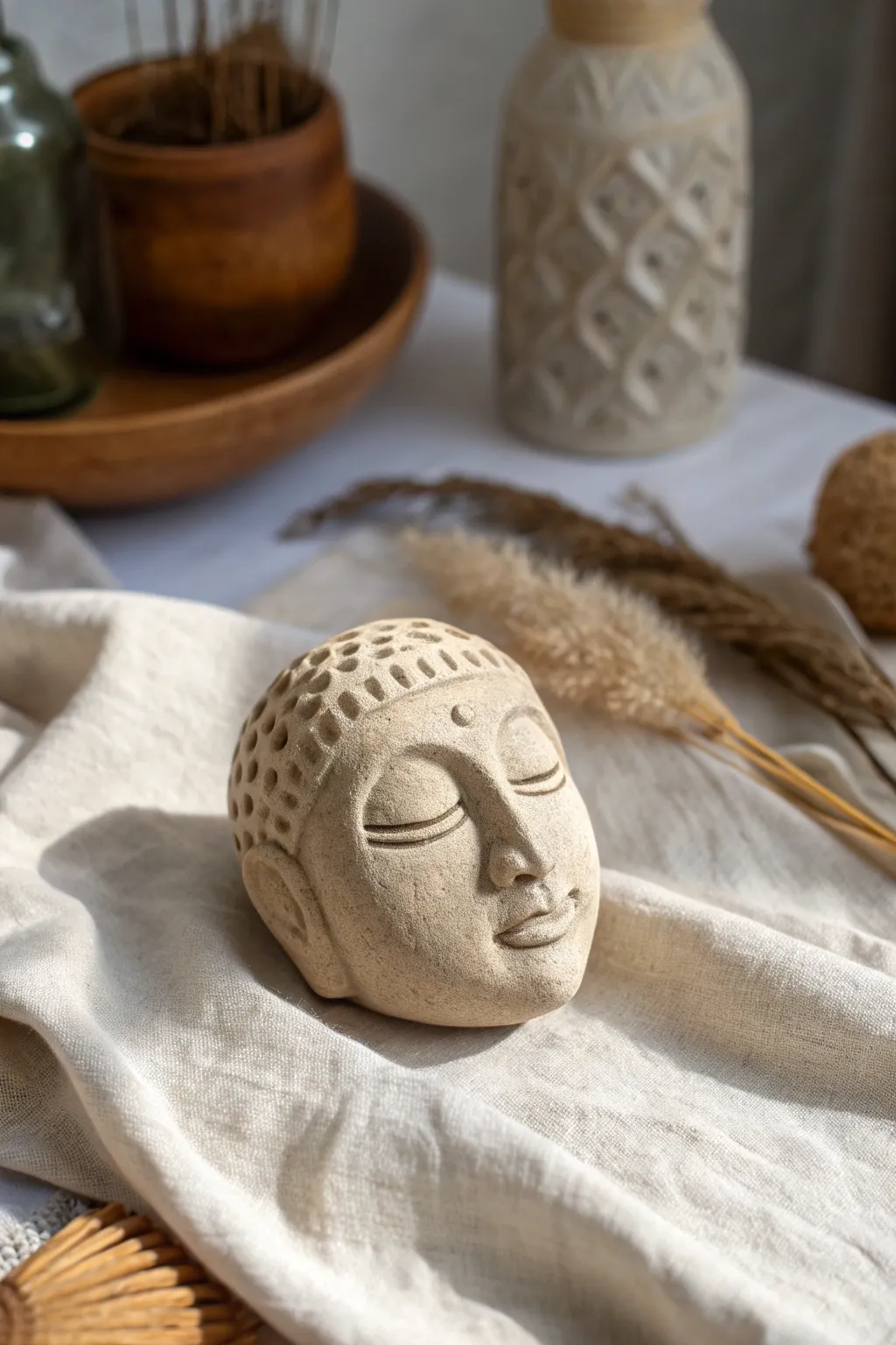 Embrace the charm of handcrafted elegance with these miniature clay faces.