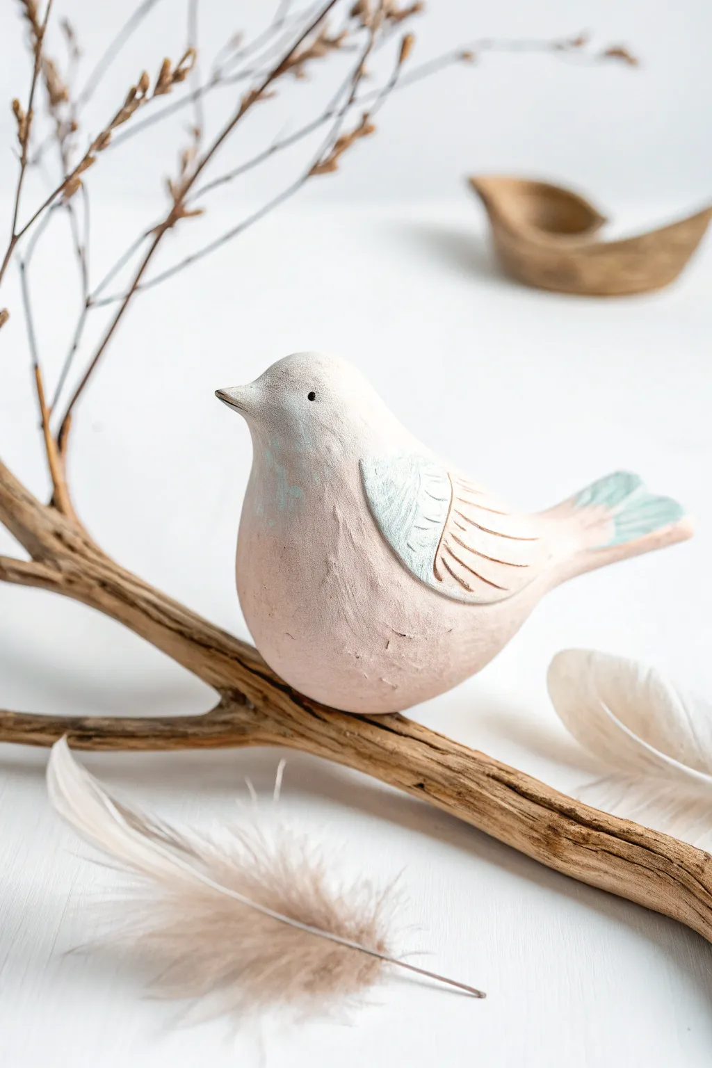 Embrace nature's charm with this minimalist clay bird, a perfect blend of simplicity and beauty.